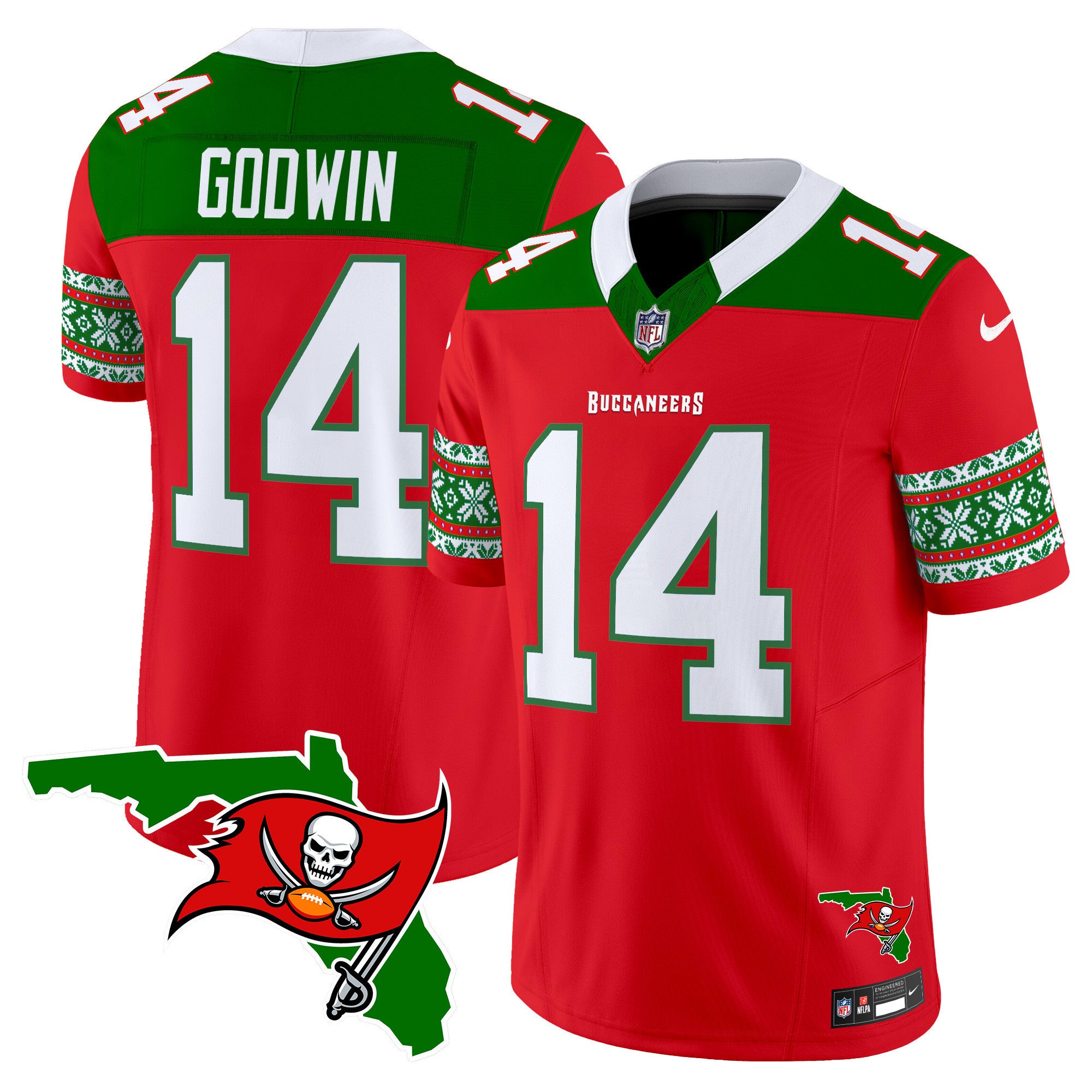 Men's Buccaneers 2024 Christmas Vapor Limited Jersey - All Stitched