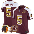 Men's Washington Redskins 75th Patch Throwback Vapor Limited Jersey V2 - All Stitched
