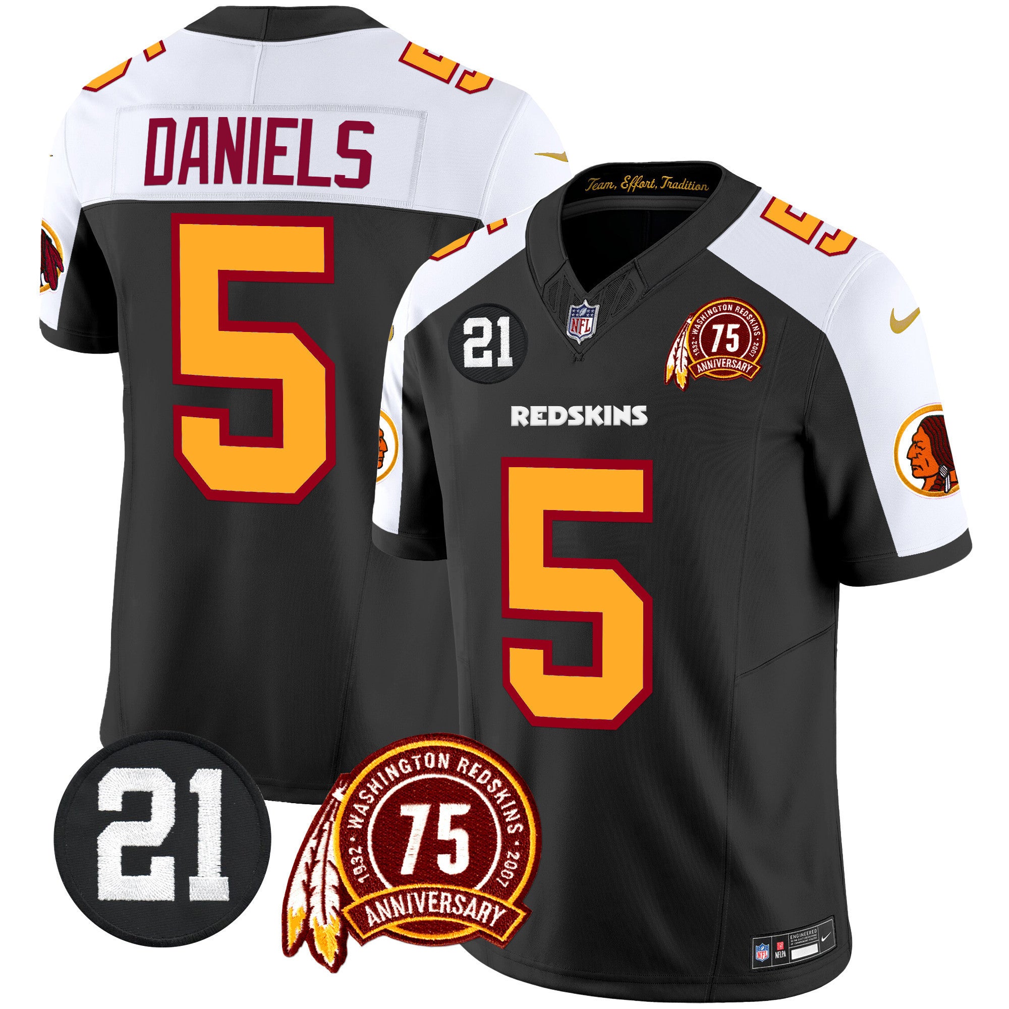 Men's Washington Redskins 75th & Sean Taylor Patch Vapor Limited Jersey - All Stitched