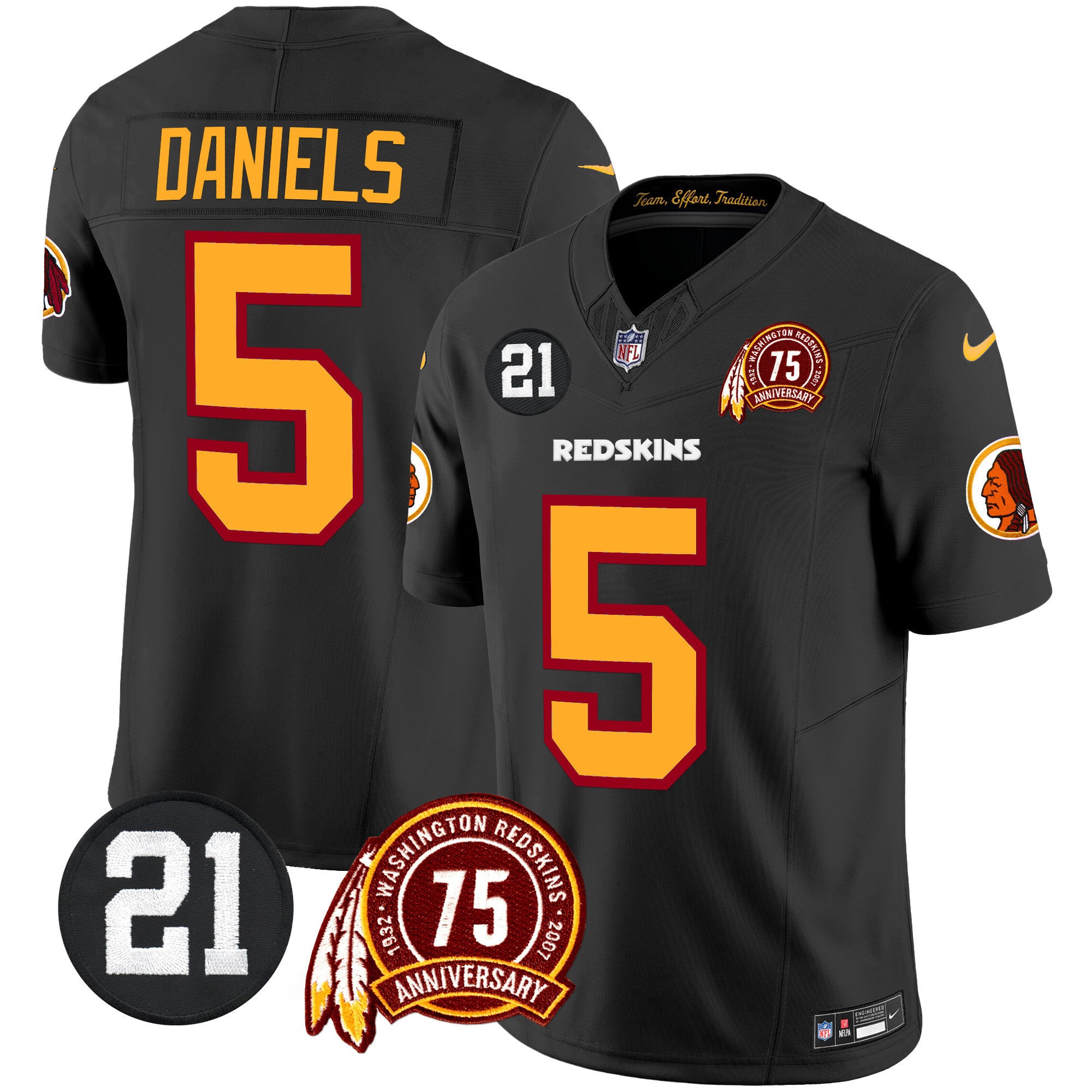 Men's Washington Redskins 75th & Sean Taylor Patch Vapor Limited Jersey - All Stitched