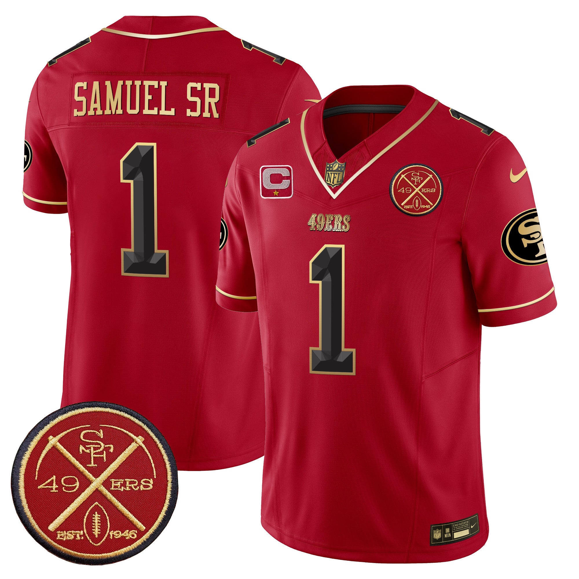 Men's 49ers Est.1946 Patch Vapor Limited Jersey V2 - All Stitched