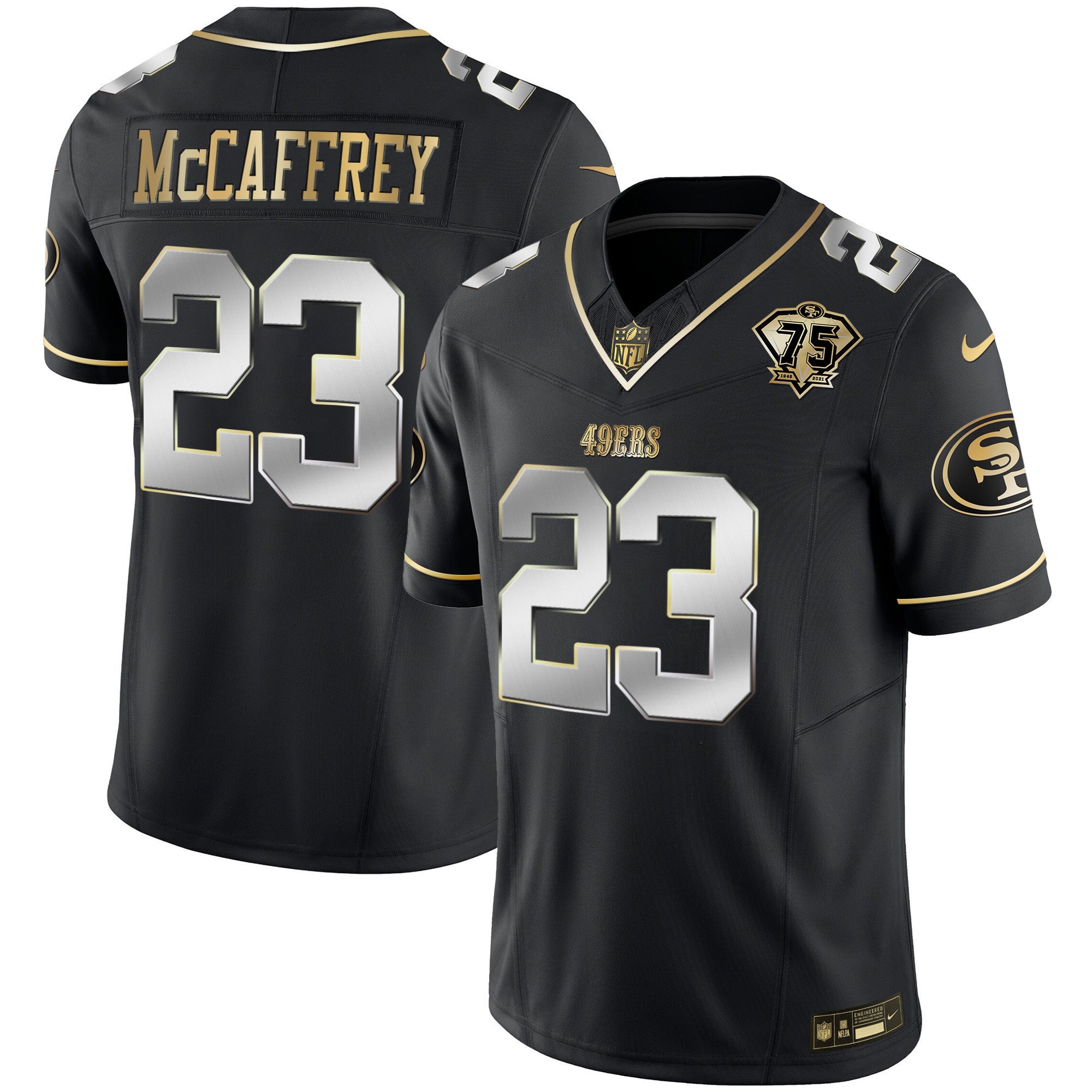 Men's 49ers 2023 Vapor Gold Limited Jersey - All Stitched
