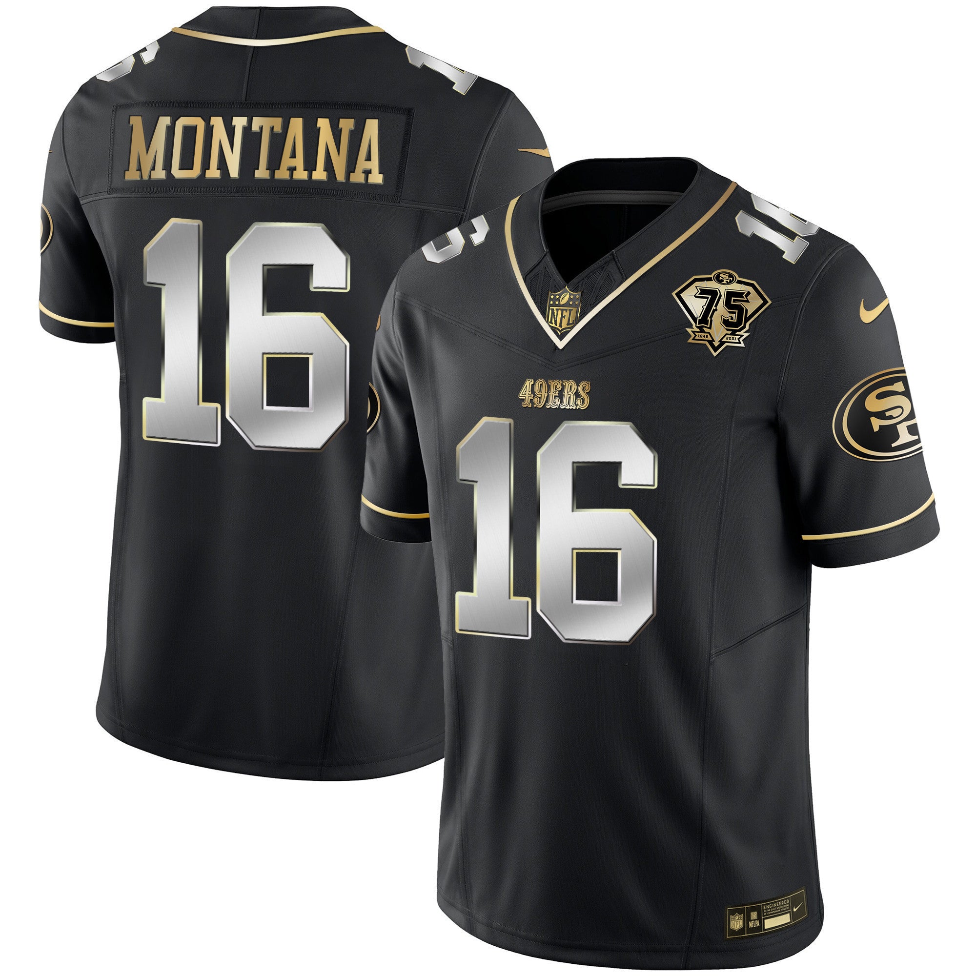 Men's 49ers 2023 Vapor Gold Limited Jersey - All Stitched