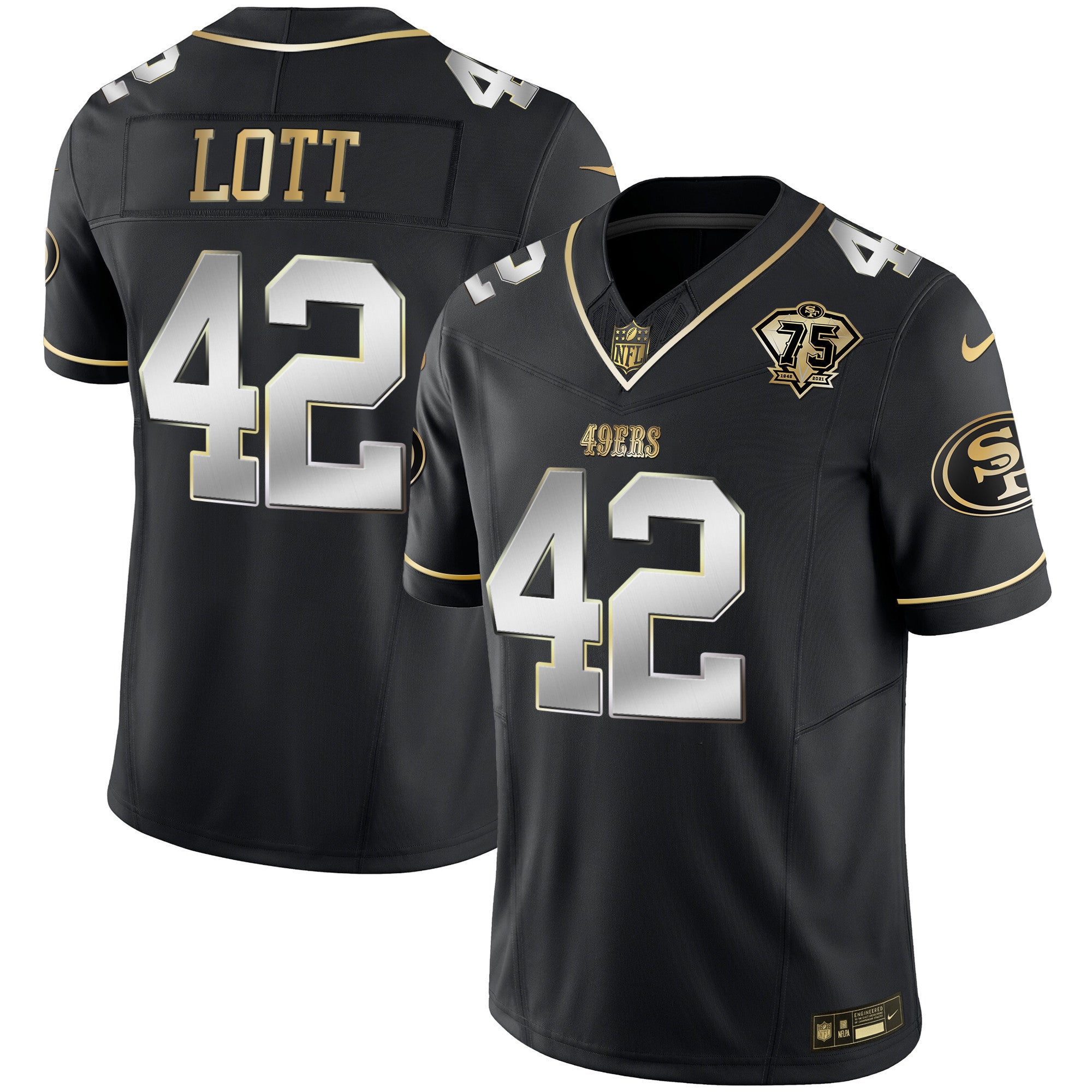 Men's 49ers 2023 Vapor Gold Limited Jersey - All Stitched