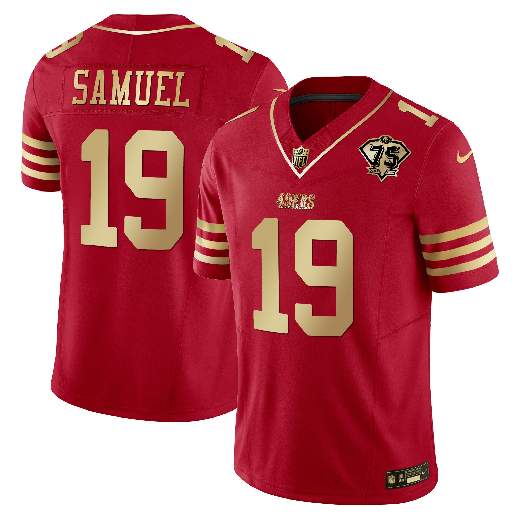 Men's 49ers 2023 Vapor Gold Limited Jersey - All Stitched