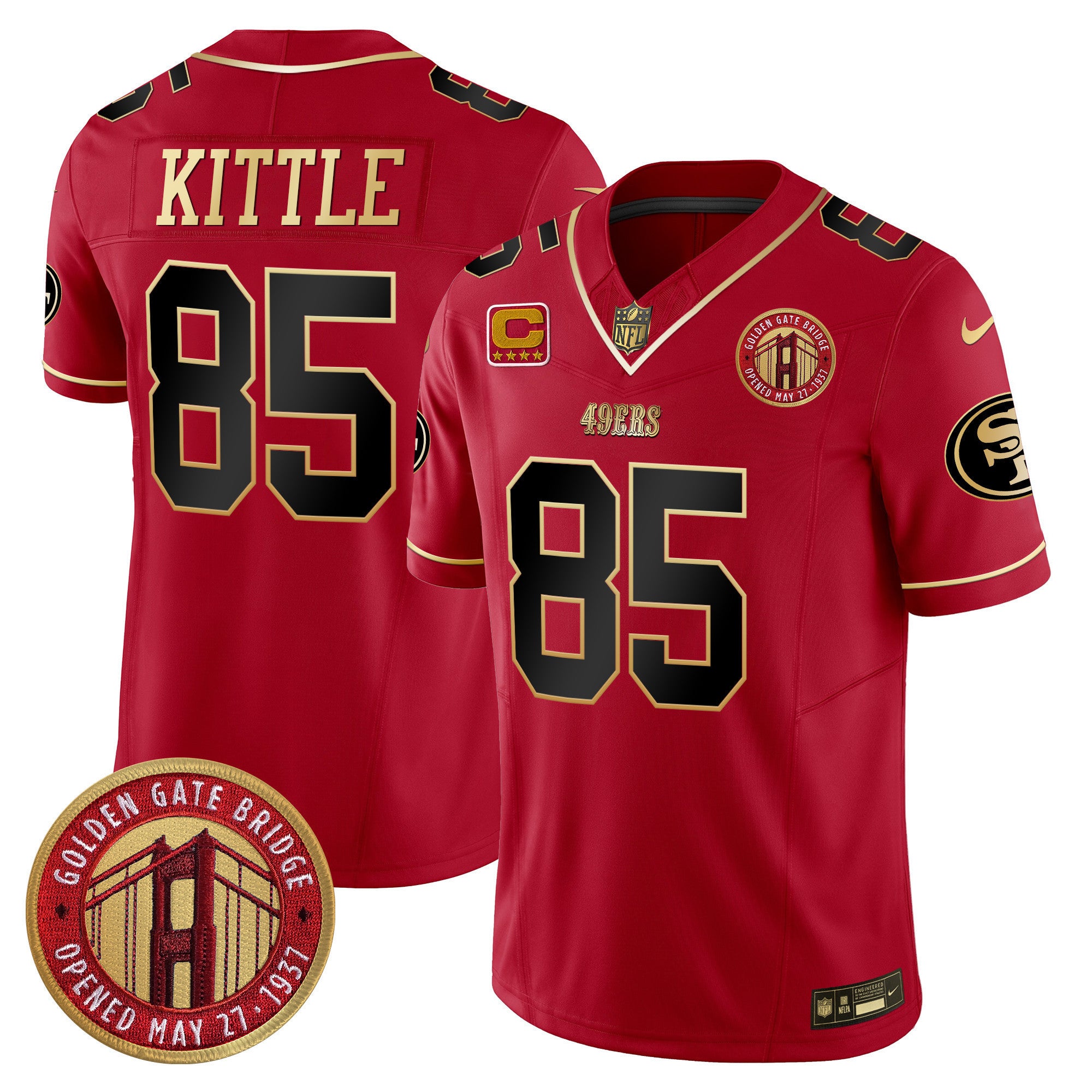 Men's 49ers Golden Gate Bridge Patch Vapor Limited Jersey - All Stitched