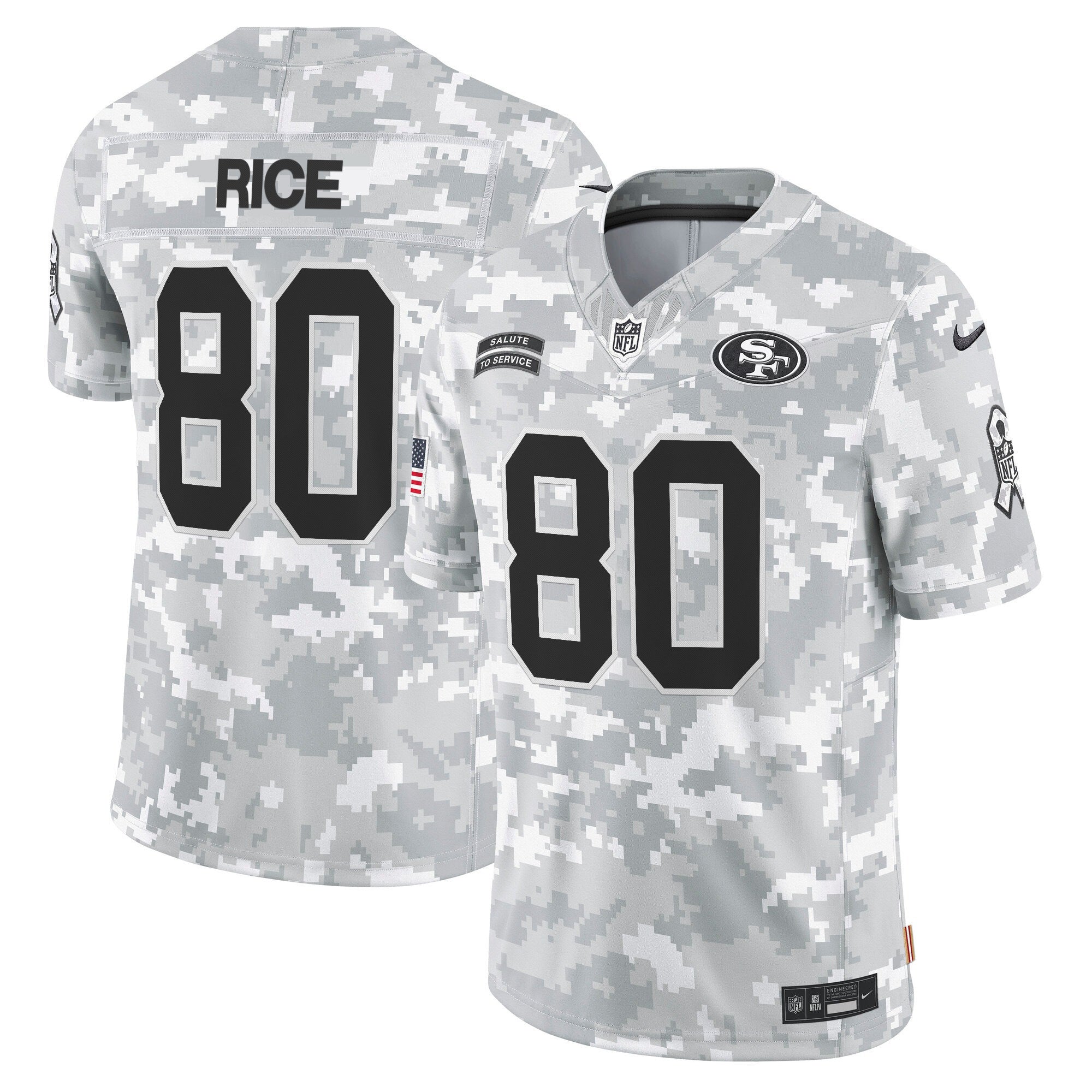49ers 2024 Salute to Service Vapor Limited Jersey - Arctic Camo - All Stitched