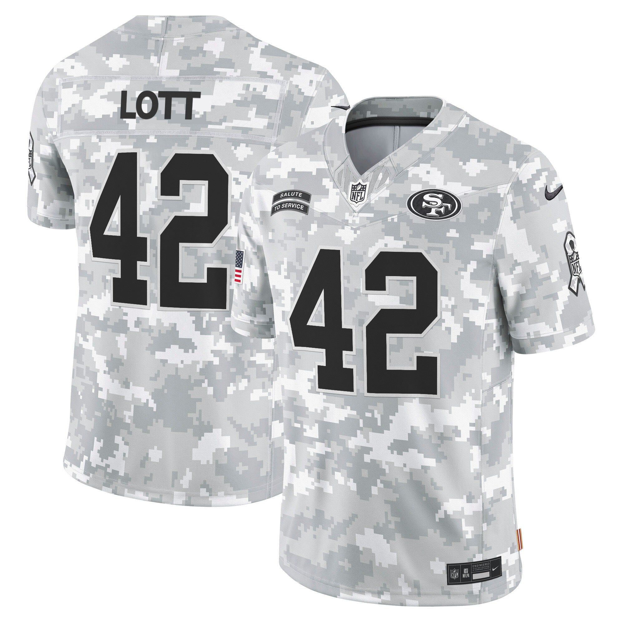 49ers 2024 Salute to Service Vapor Limited Jersey - Arctic Camo - All Stitched