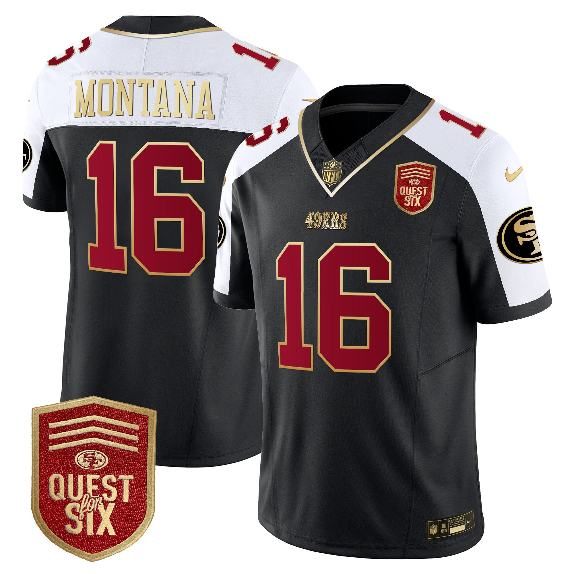 Men's 49ers Quest For Six Patch Vapor Limited Jersey - All Stitched