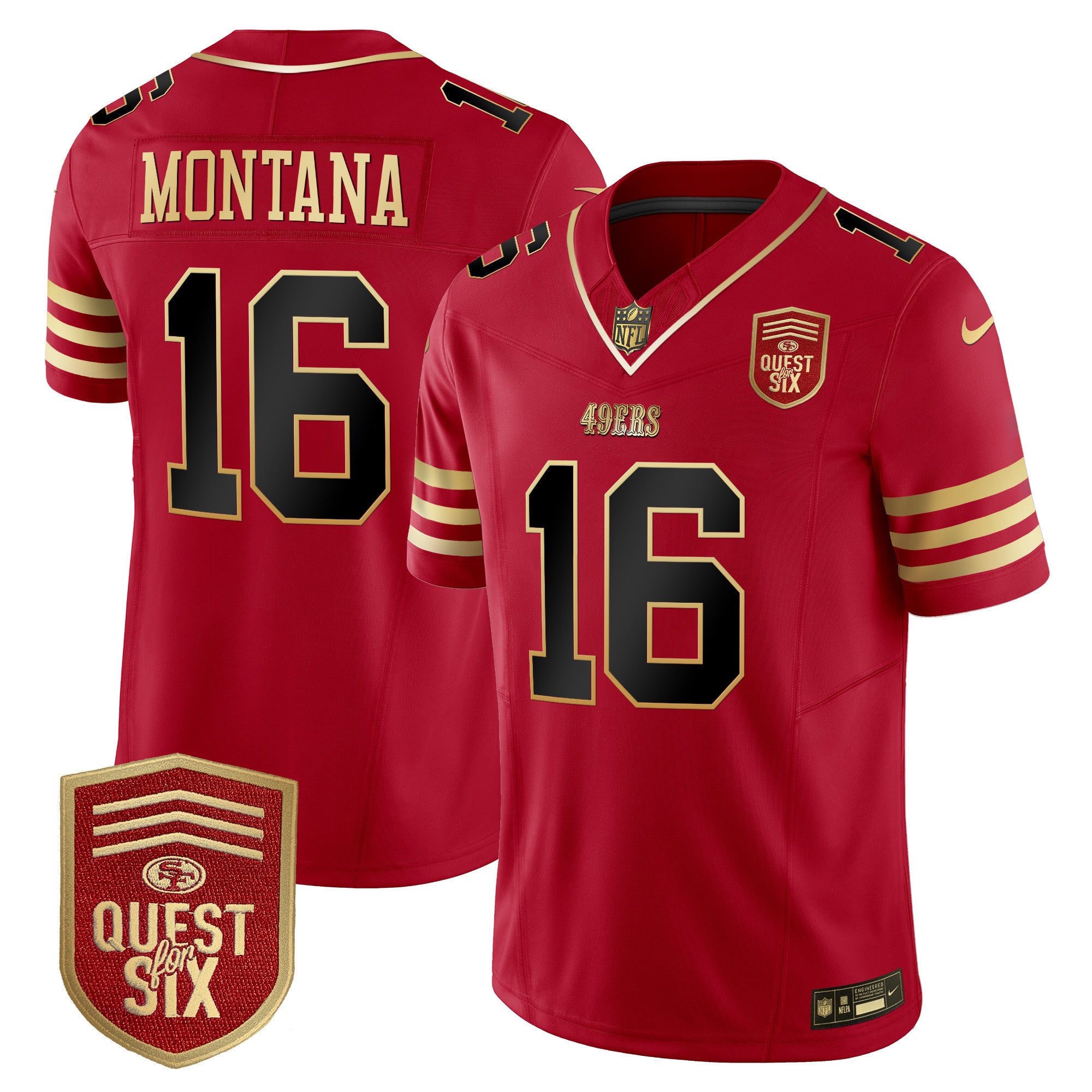 Men's 49ers Quest For Six Patch Vapor Limited Jersey - All Stitched