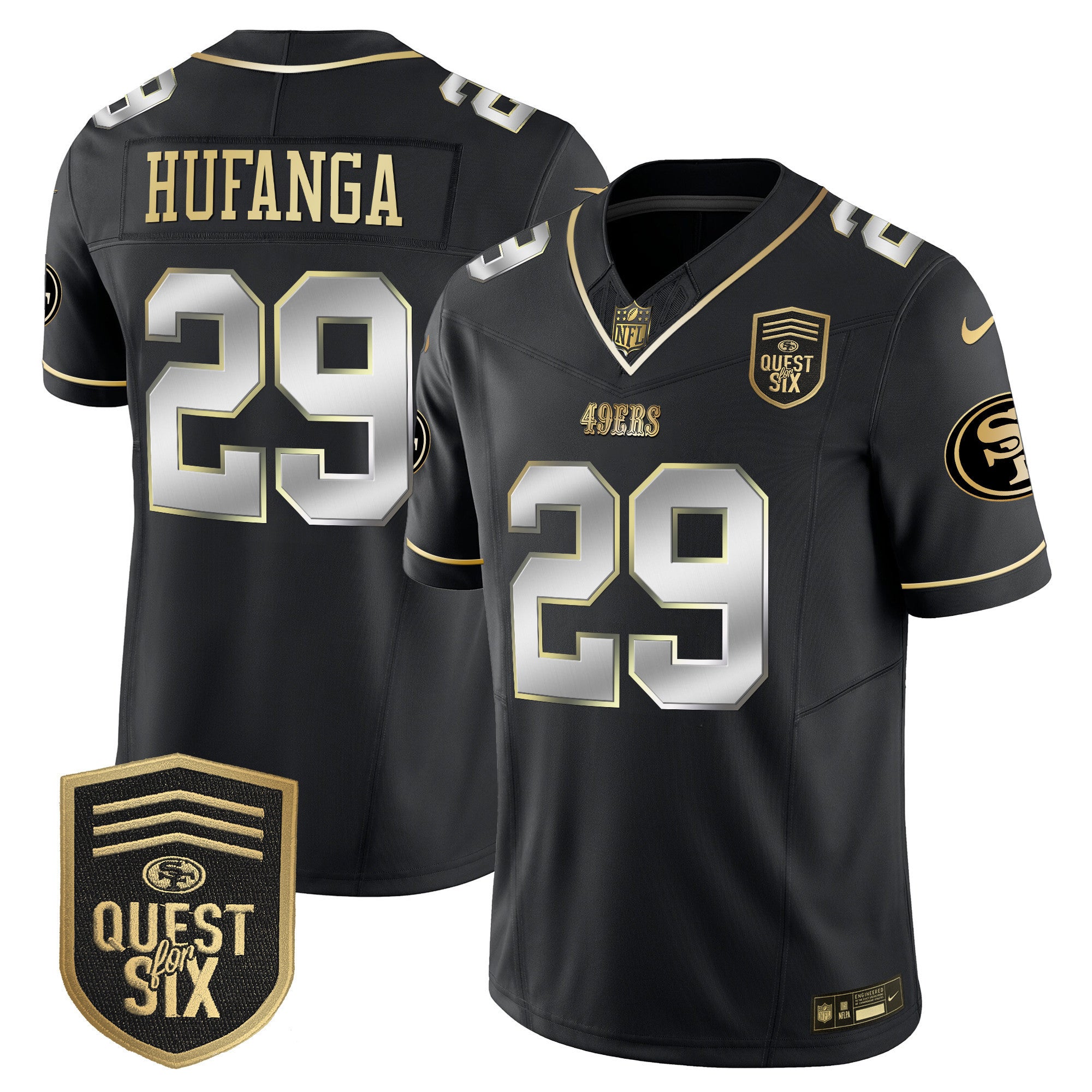 Men's 49ers Quest For Six Patch Vapor Limited Jersey - All Stitched