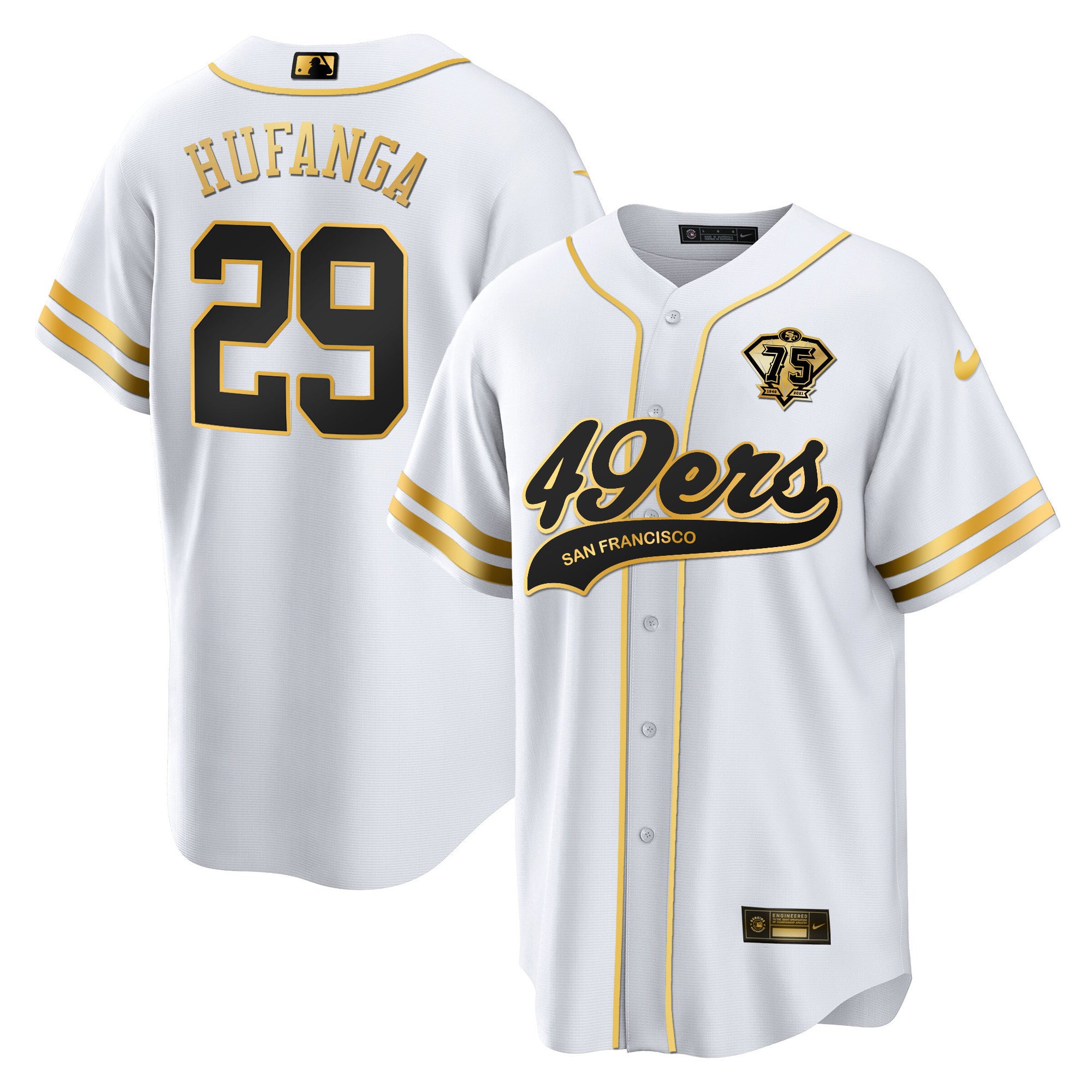 Men's 49ers Cool Base Gold Limited Jersey V2 - All Stitched