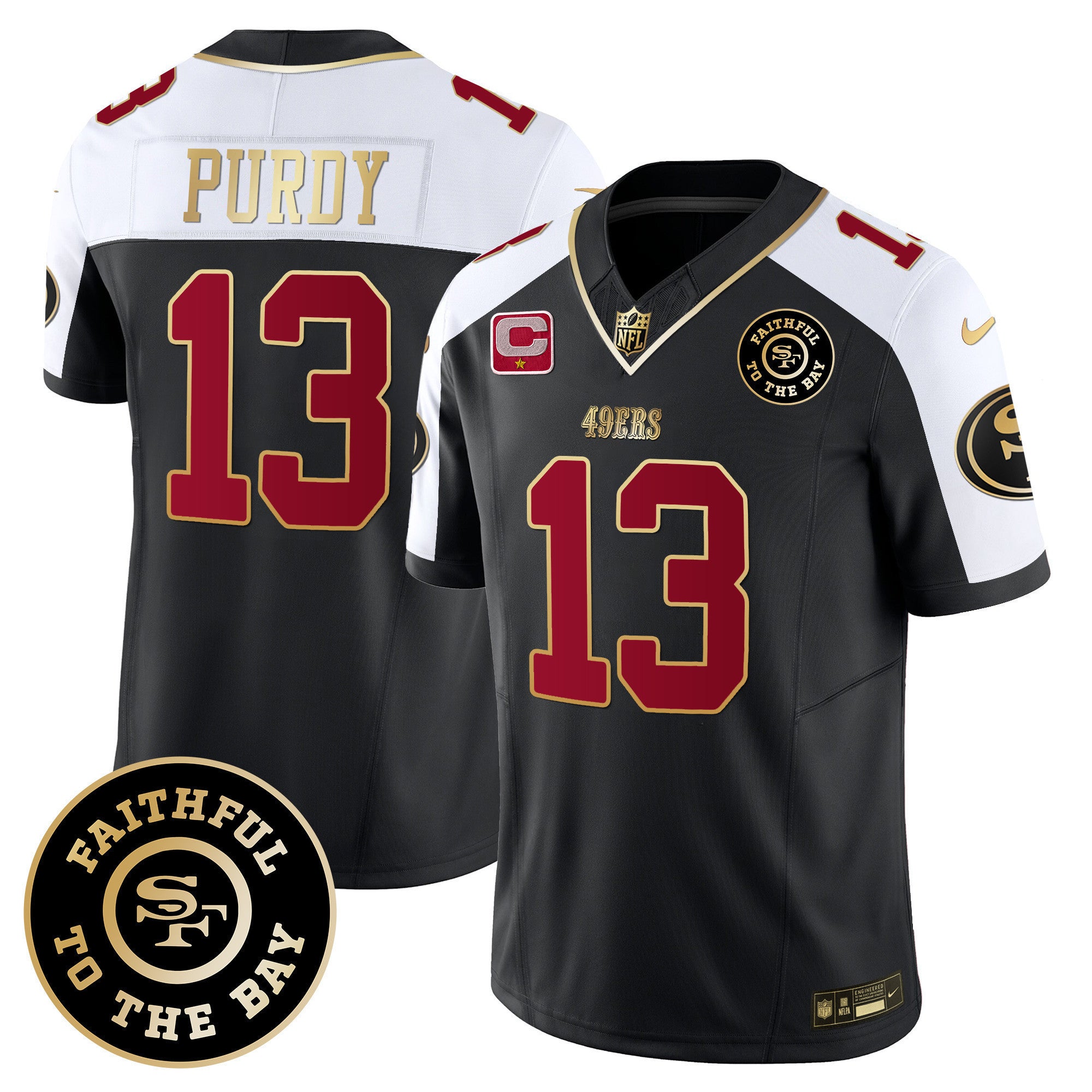 Men's 49ers Faithful To The Bay Patch Vapor Limited Jersey - All Stitched