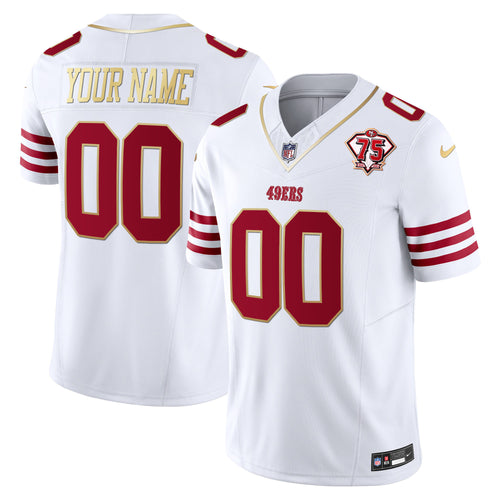 49ers 2023 Vapor Gold Trim Limited Custom Jersey - All Stitched