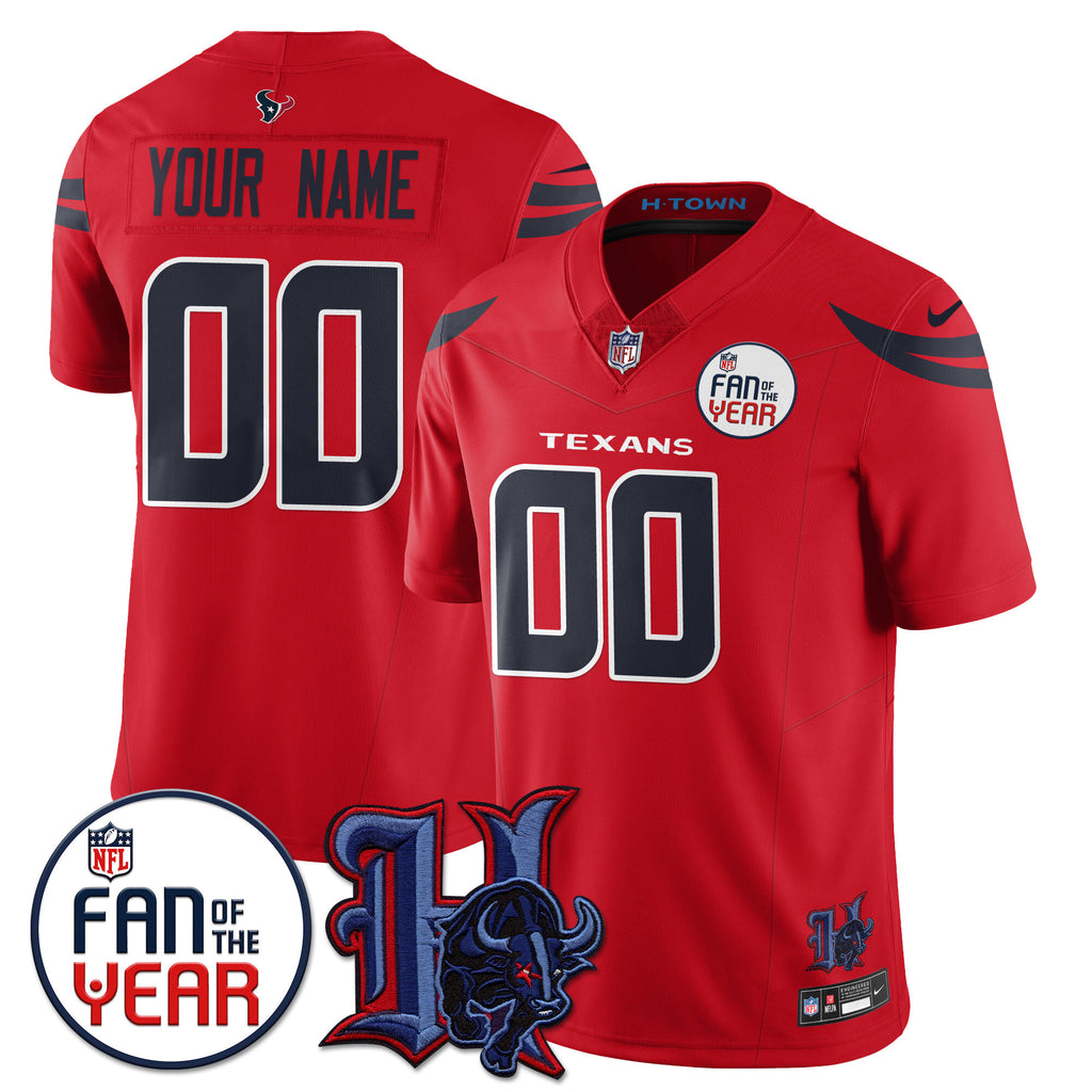 Men's Houston Texans "Fan Of The Year" Jersey - All Stitched