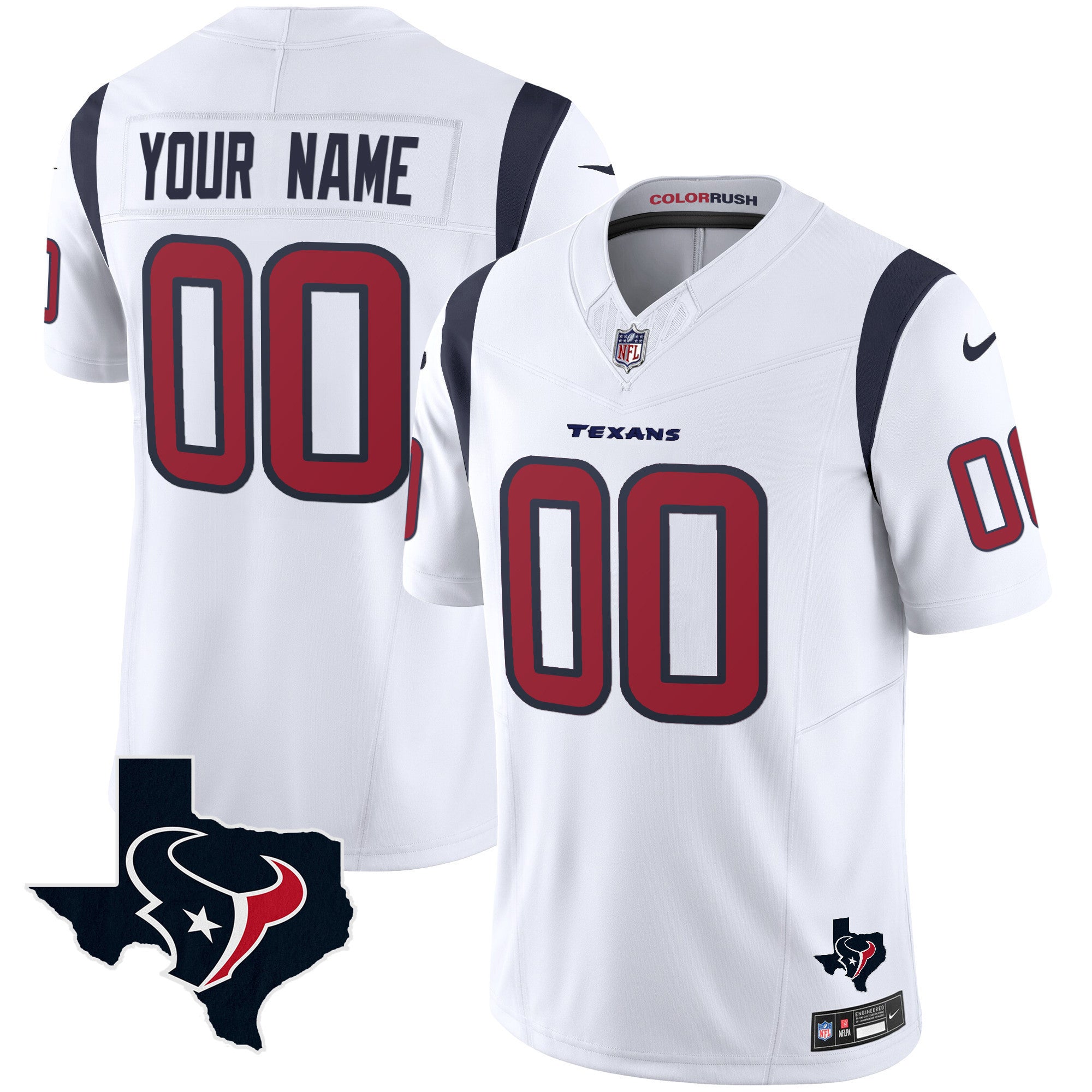 Houston Texans Color Rush Legend Vapor Custom Jersey V2 - All Stitched