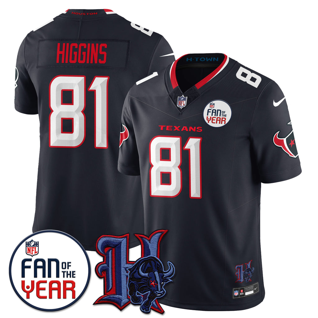 Custom Houston Texans "Fan Of The Year" Jersey - All Stitched