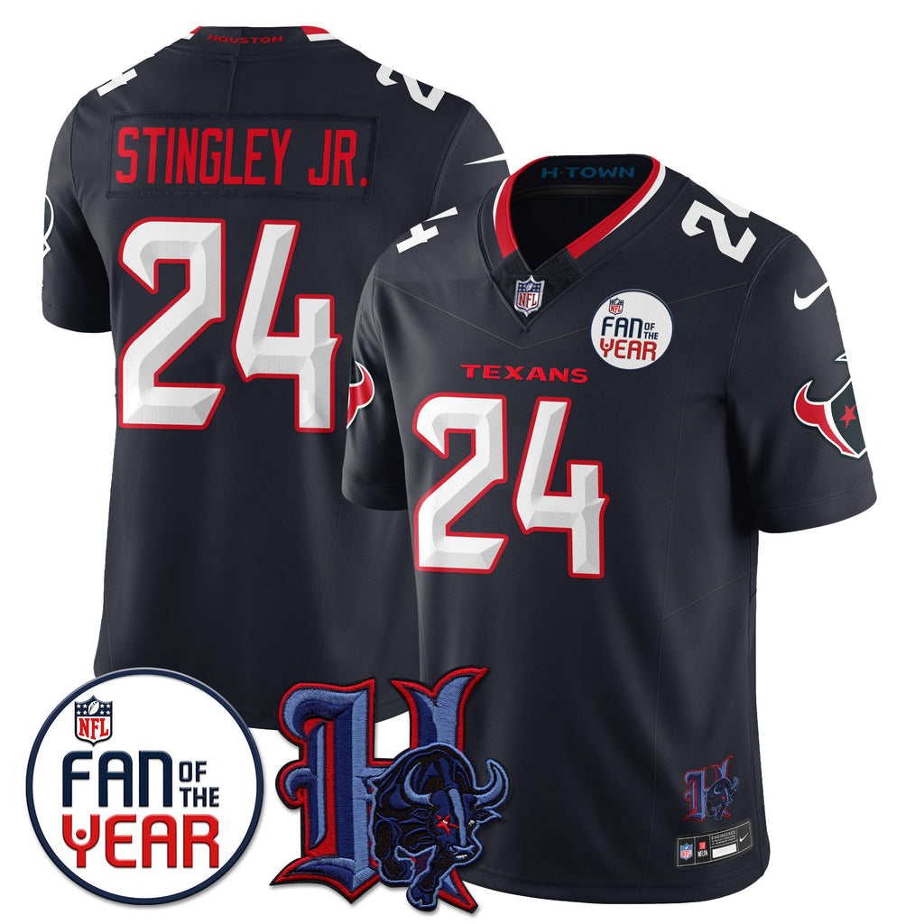 Custom Houston Texans "Fan Of The Year" Jersey - All Stitched
