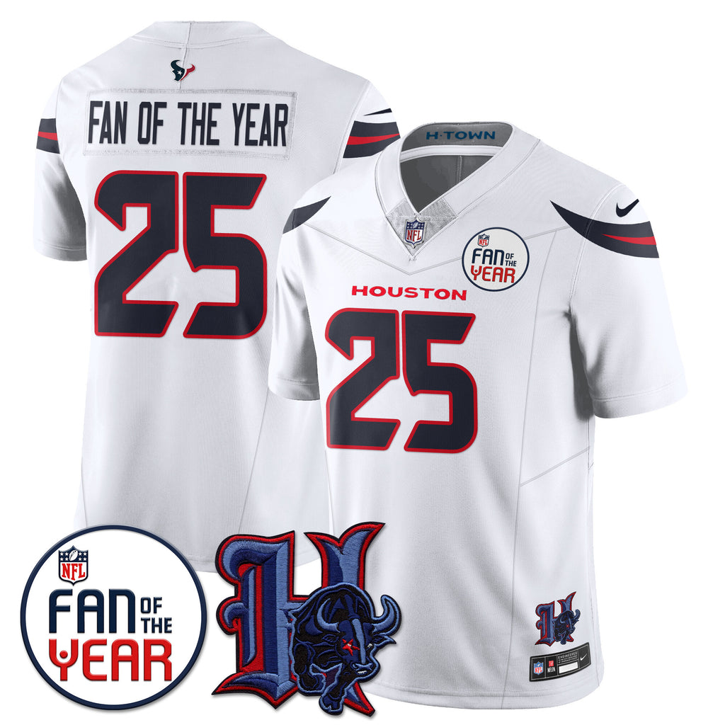 Custom Houston Texans "Fan Of The Year" Jersey - All Stitched