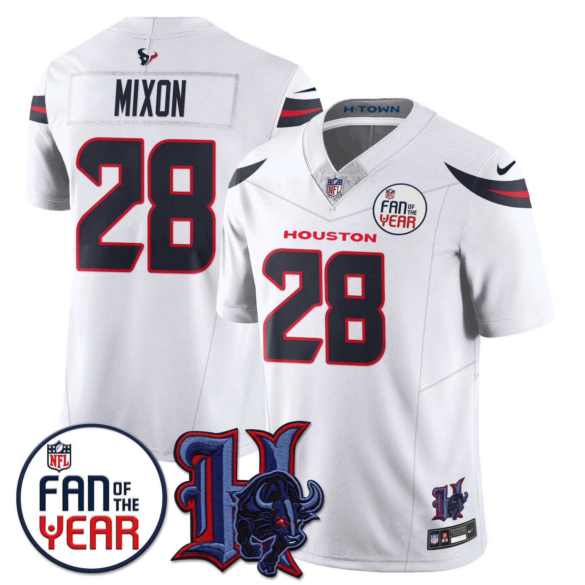 Custom Houston Texans "Fan Of The Year" Jersey - All Stitched