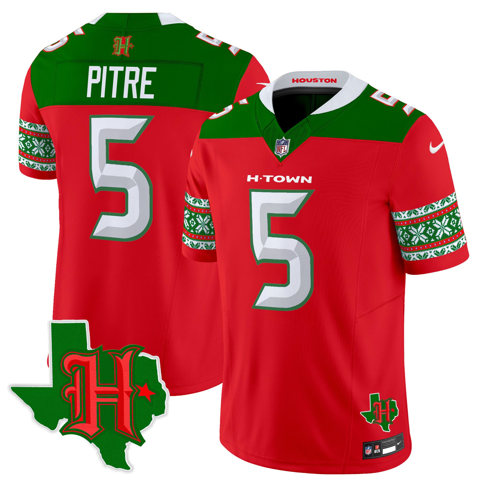 Men's Houston Texans 2024 Christmas Vapor Limited Jersey - All Stitched