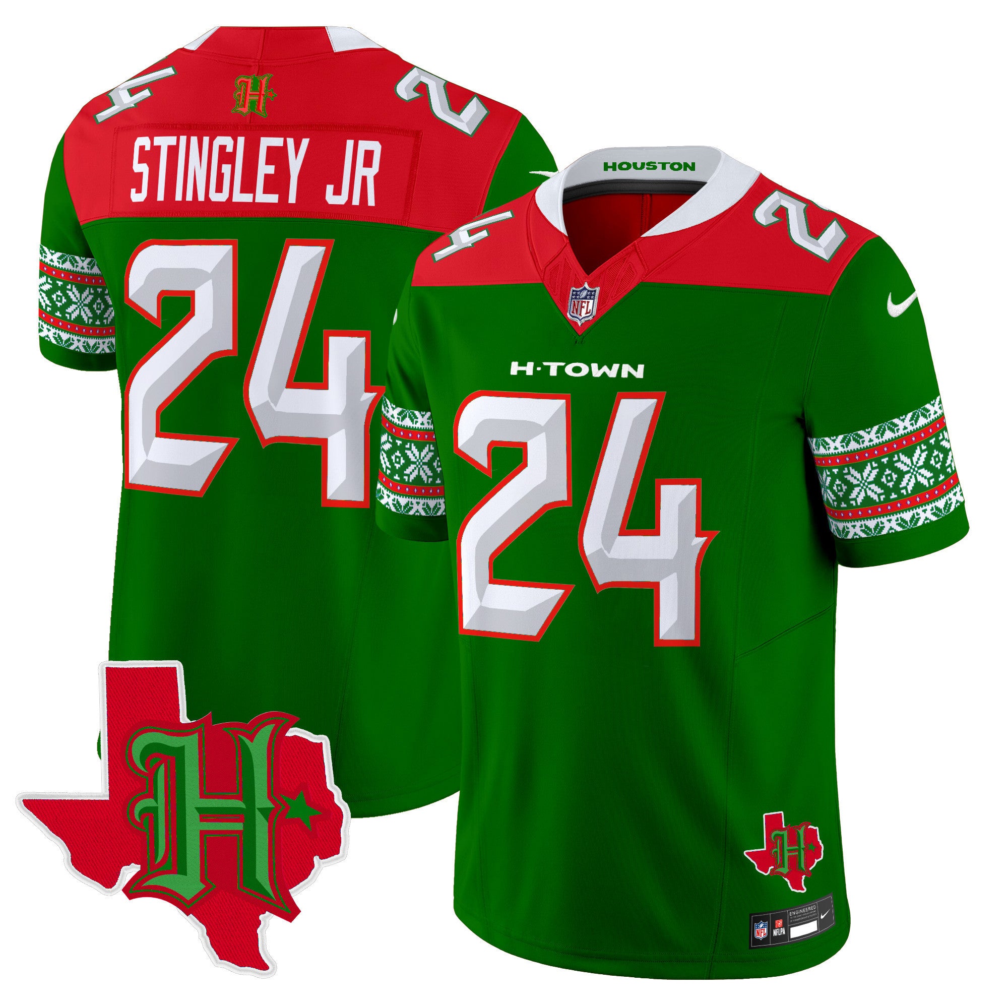 Men's Houston Texans 2024 Christmas Vapor Limited Jersey - All Stitched
