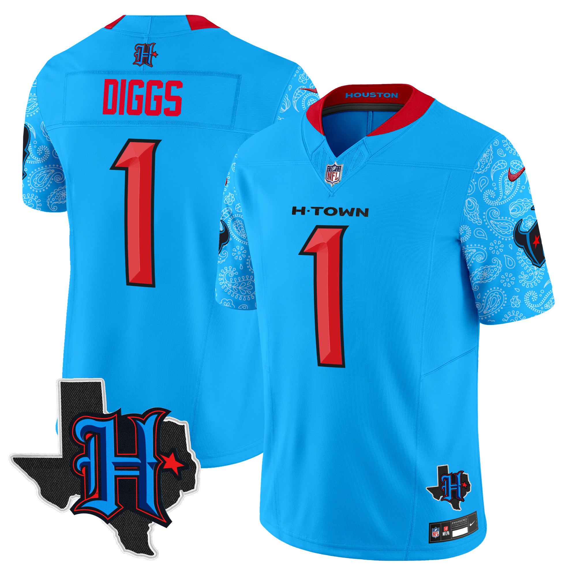 Men's Houston Texans 2024 Texas Patch Vapor Limited Jersey V4 - All Stitched