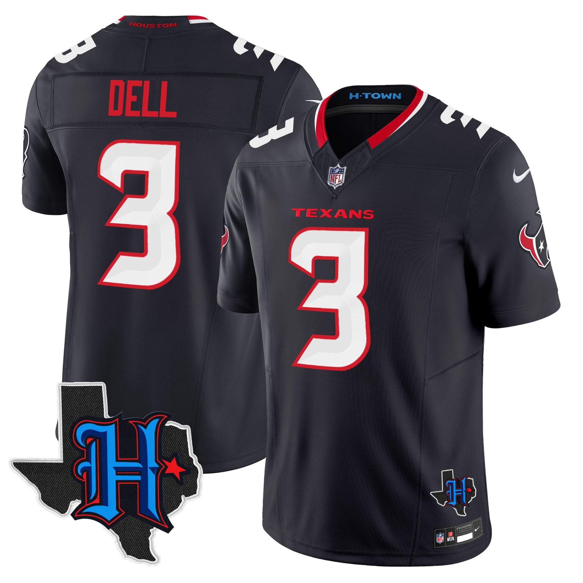 Men's Houston Texans 2025 Texas Patch Vapor Limited Jersey - All Stitched
