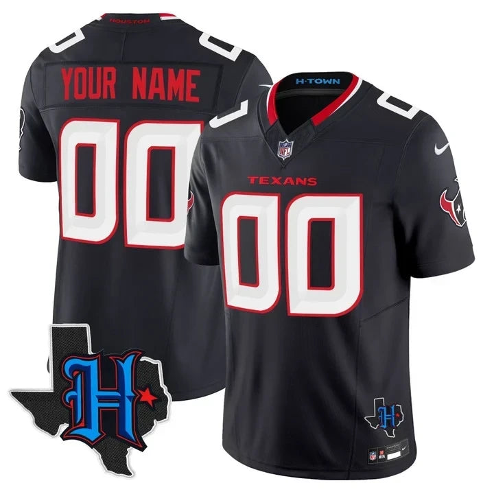 Houston Texans 2025 Texas Patch Vapor Limited Custom Jersey - All Stitched