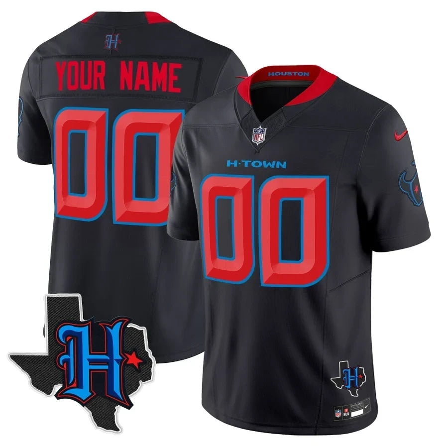 Houston Texans 2025 Texas Patch Vapor Limited Custom Jersey - All Stitched