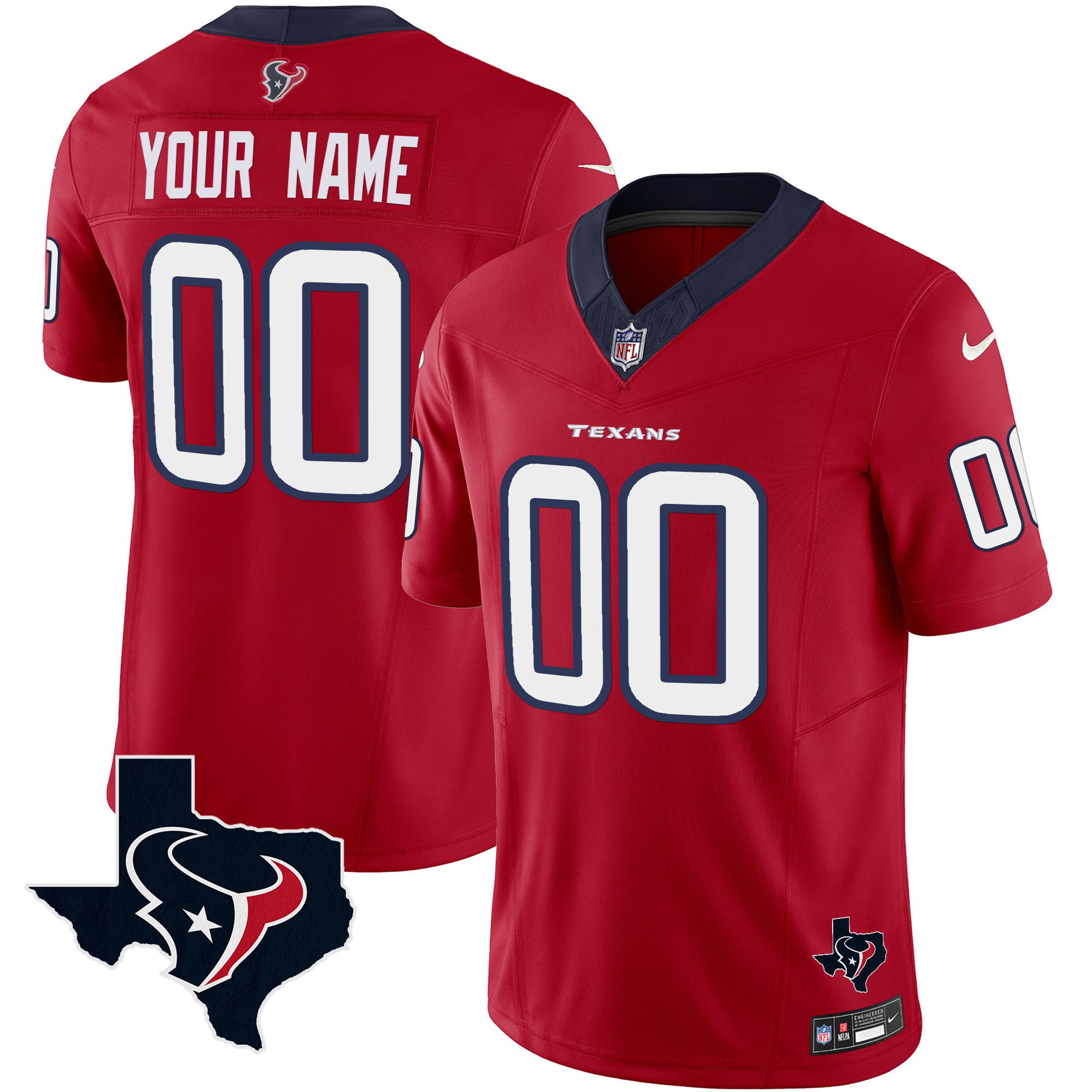 Houston Texans Vapor Limited Custom V8 Jersey - All Stitched
