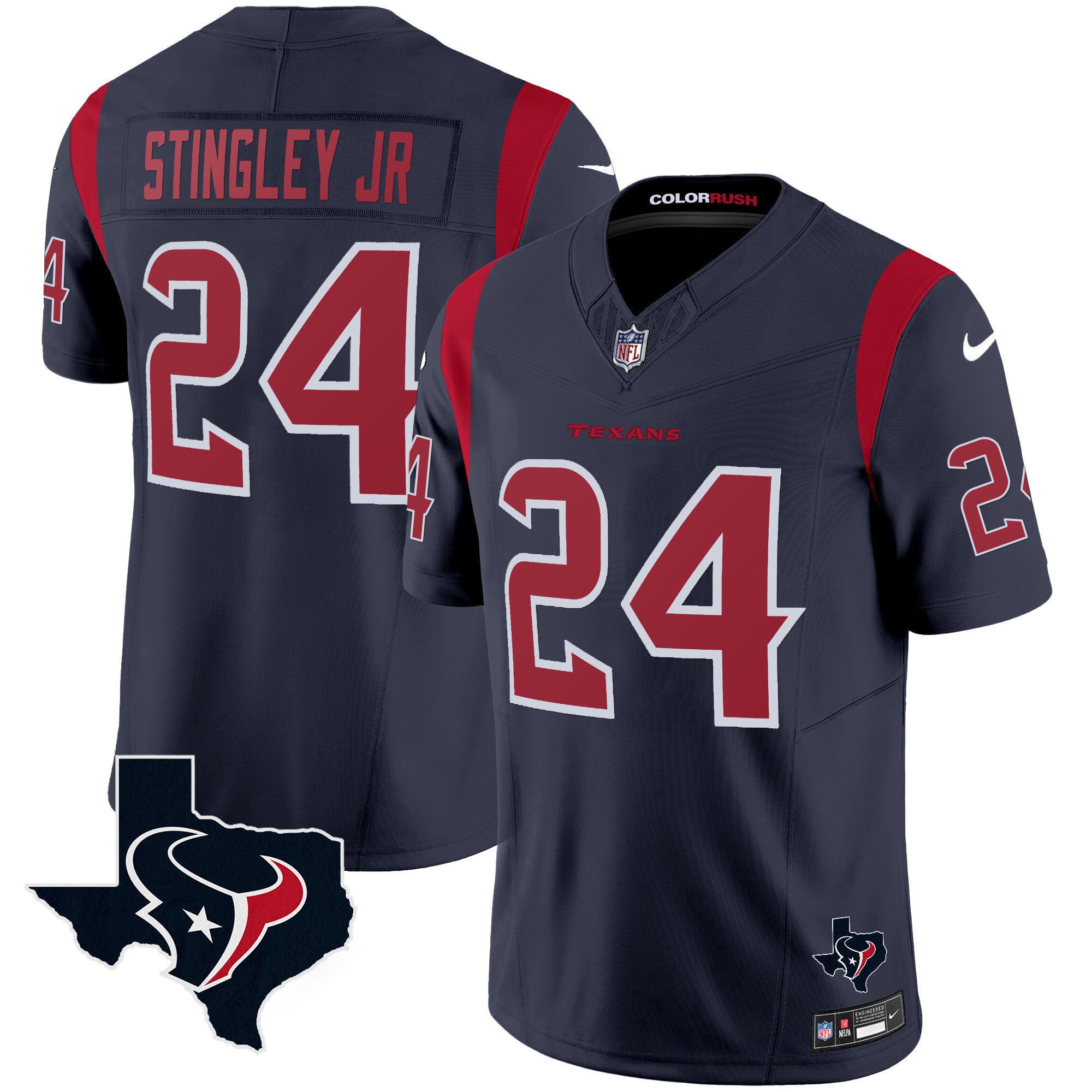 Men's Houston Texans Color Rush Legend Vapor Jersey V2 - All Stitched