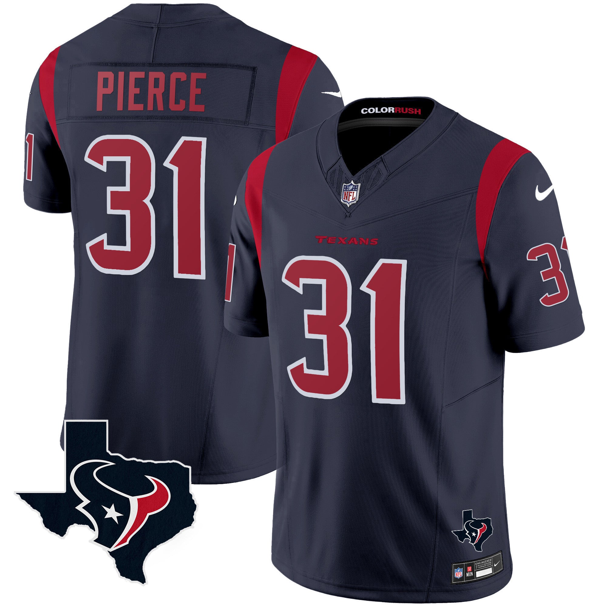Men's Houston Texans Color Rush Legend Vapor Jersey V2 - All Stitched