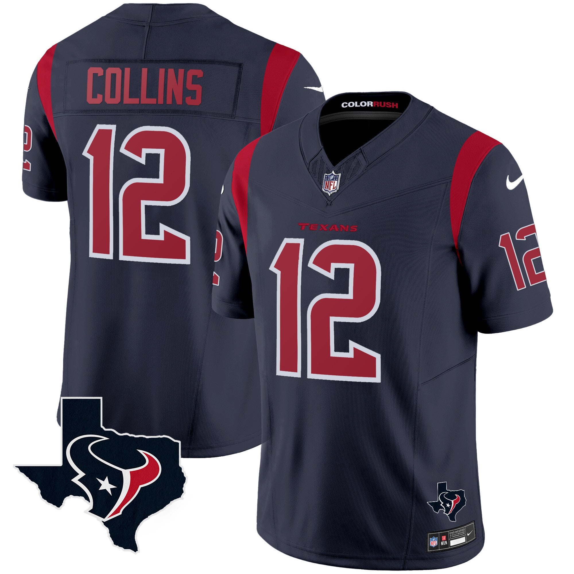 Men's Houston Texans Color Rush Legend Vapor Jersey V2 - All Stitched
