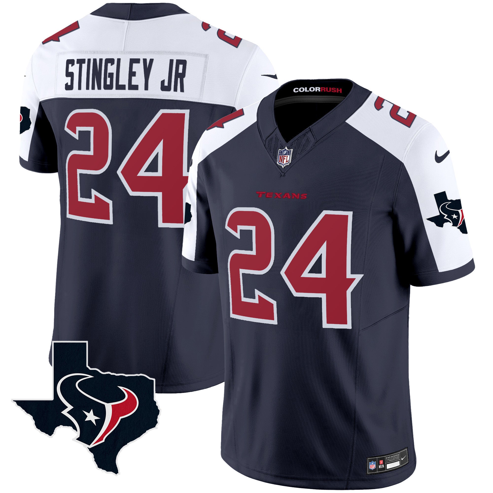 Men's Houston Texans Color Rush Legend Vapor Jersey V2 - All Stitched