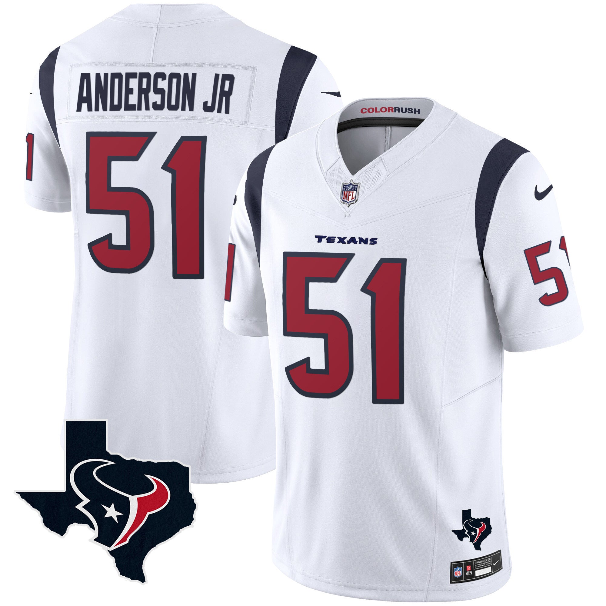 Men's Houston Texans Color Rush Legend Vapor Jersey V2 - All Stitched