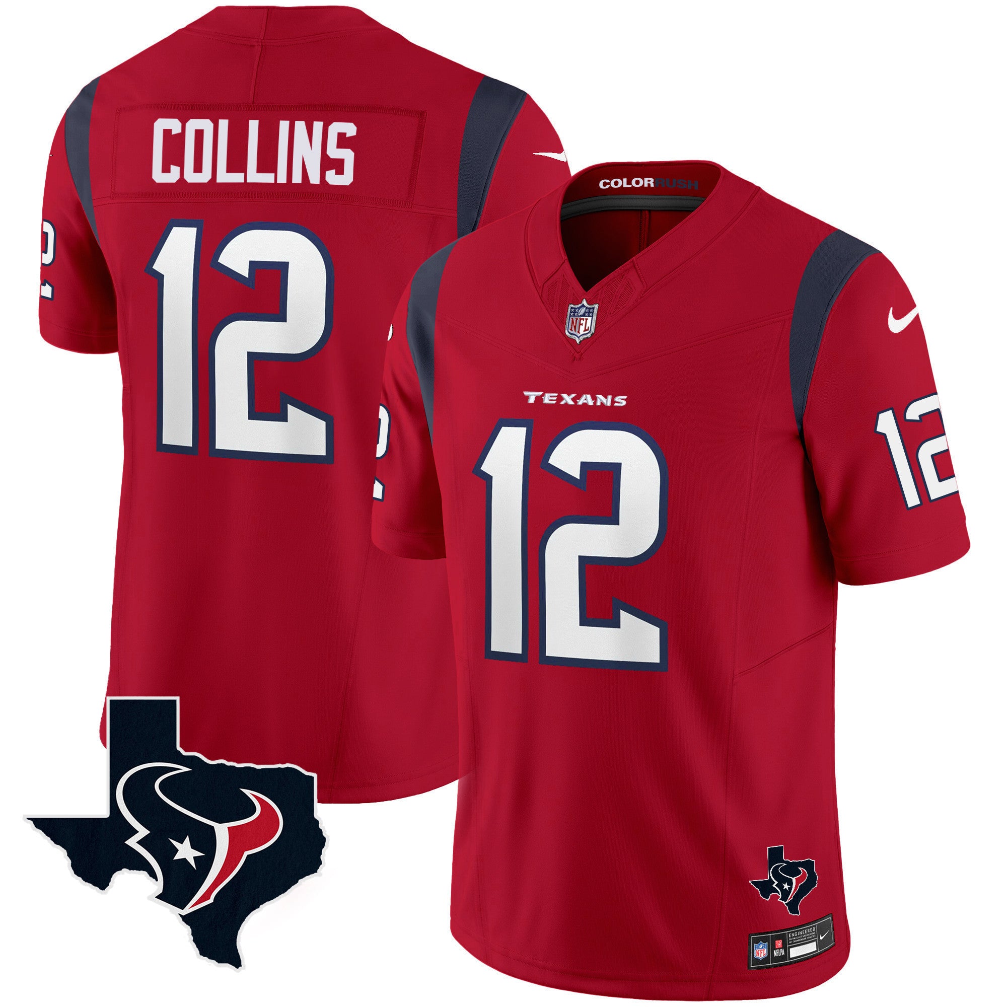 Men's Houston Texans Color Rush Legend Vapor Jersey V2 - All Stitched