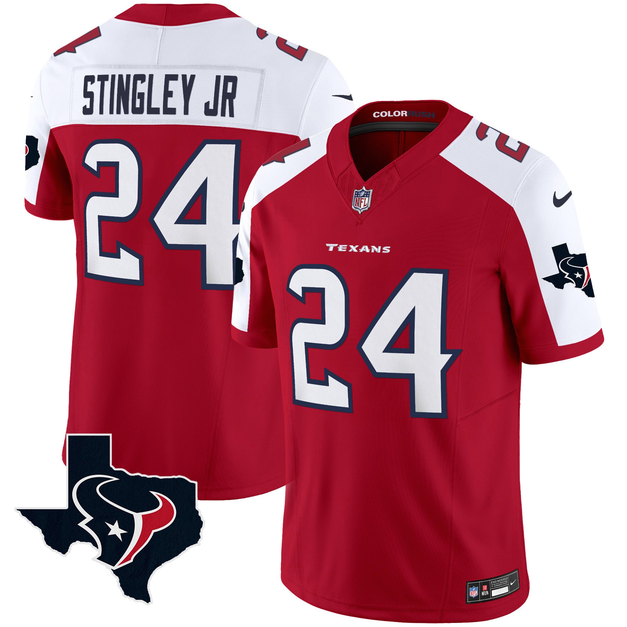 Men's Houston Texans Color Rush Legend Vapor Jersey V2 - All Stitched