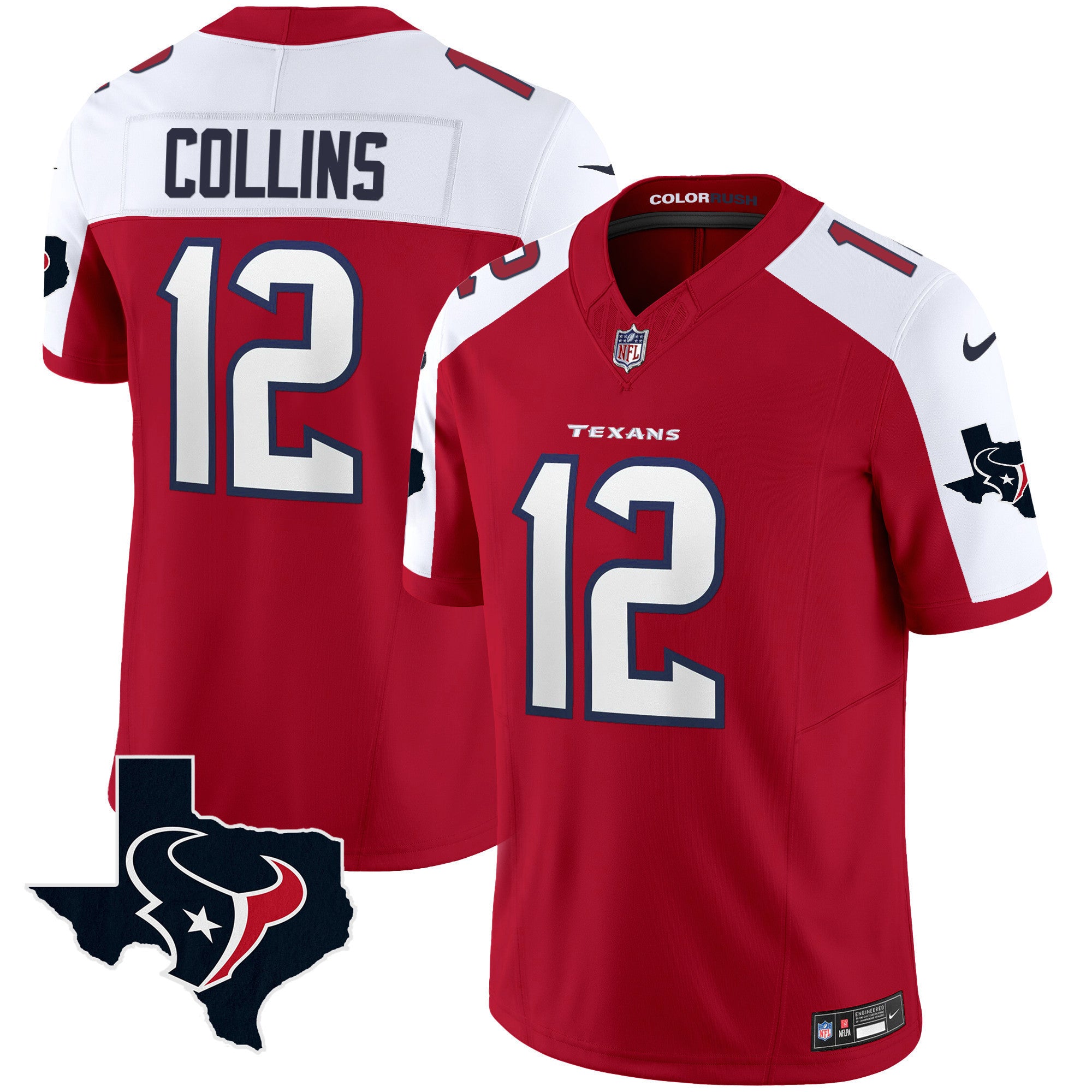 Men's Houston Texans Color Rush Legend Vapor Jersey V2 - All Stitched