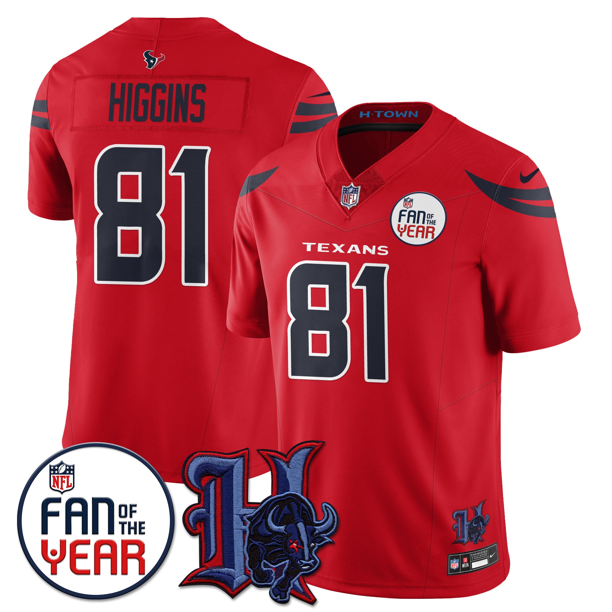 Women's Houston Texans "Fan Of The Year" Jersey - All Stitched