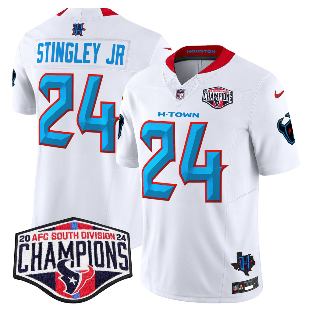 Men's Houston Texans 2024 AFC South Division Champions Patch Vapor Limited Jersey - All Stitched