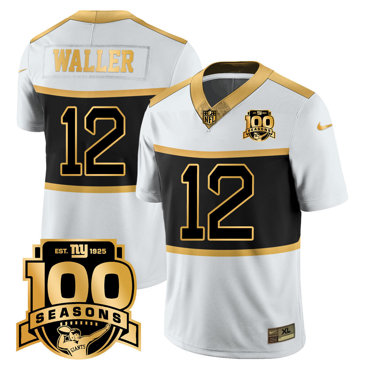 Men's New York Giants "Century Red' 100TH Season Commemorative Jersey TLA - All Stitched
