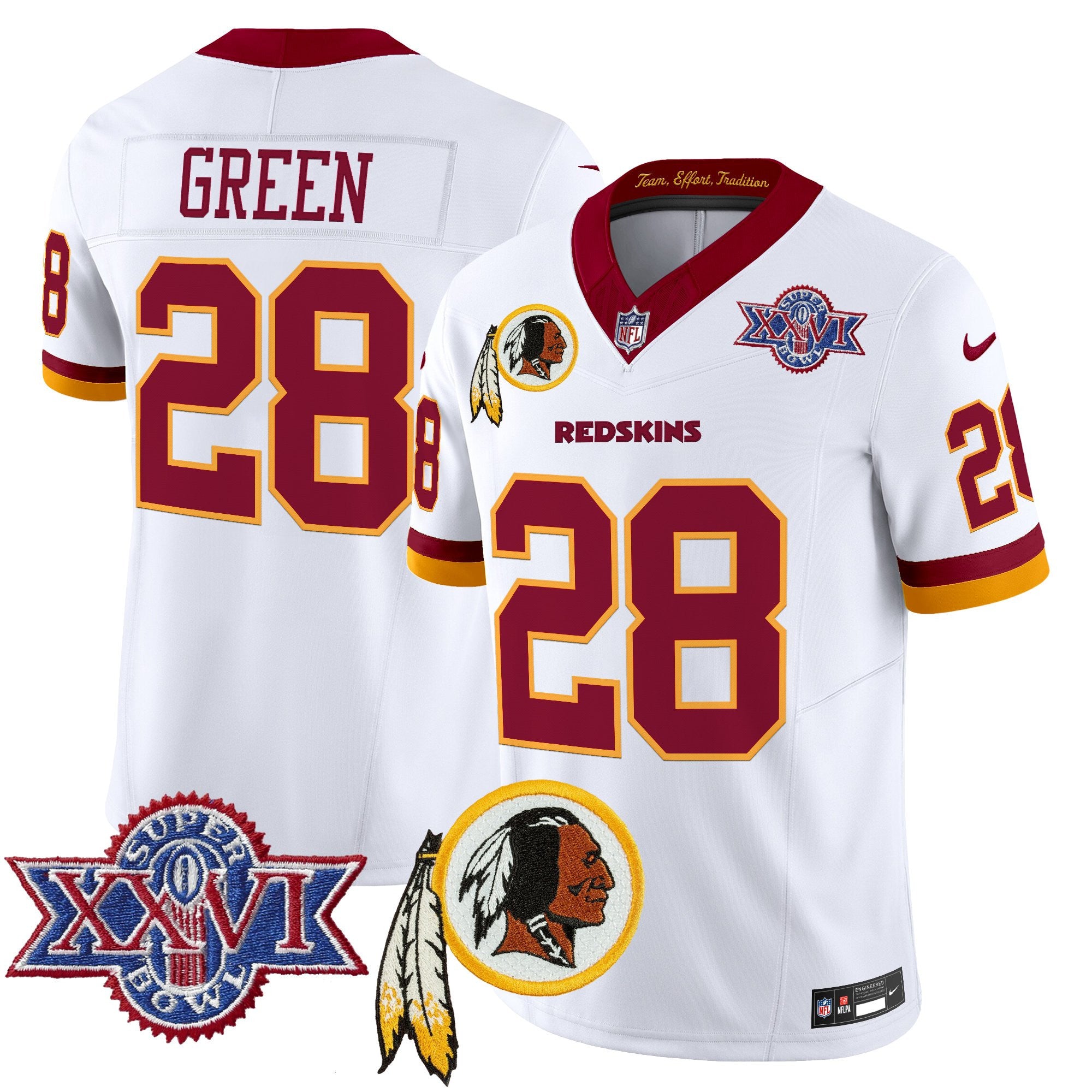 Men's Washington Redskins Throwback 1992 Super Bowl XXVI Patch Vapor Limited Jersey V3 - All Stitched