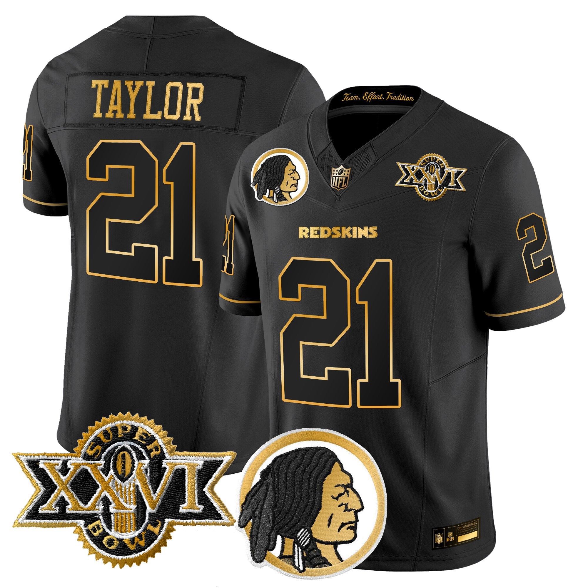Men's Washington Redskins Throwback 1992 Super Bowl XXVI Patch Gold Vapor Limited Jersey - All Stitched