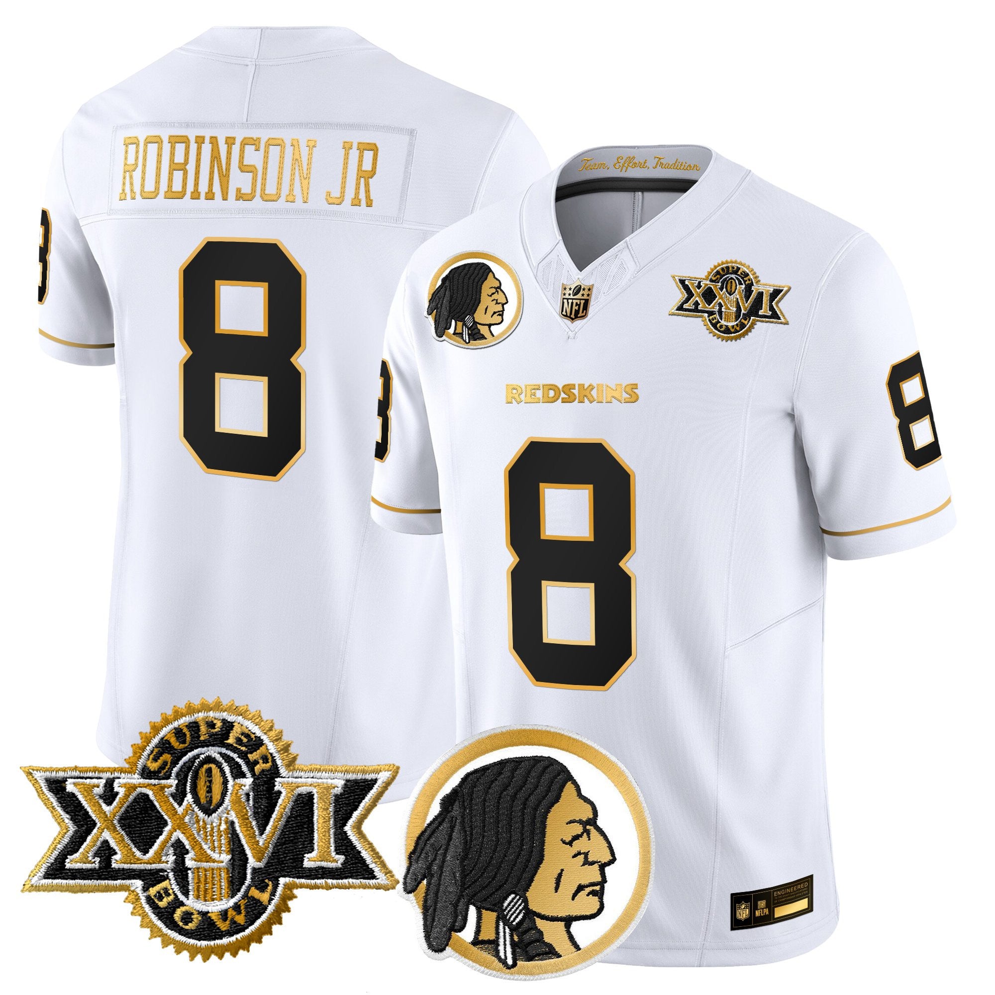 Men's Washington Redskins Throwback 1992 Super Bowl XXVI Patch Gold Vapor Limited Jersey - All Stitched