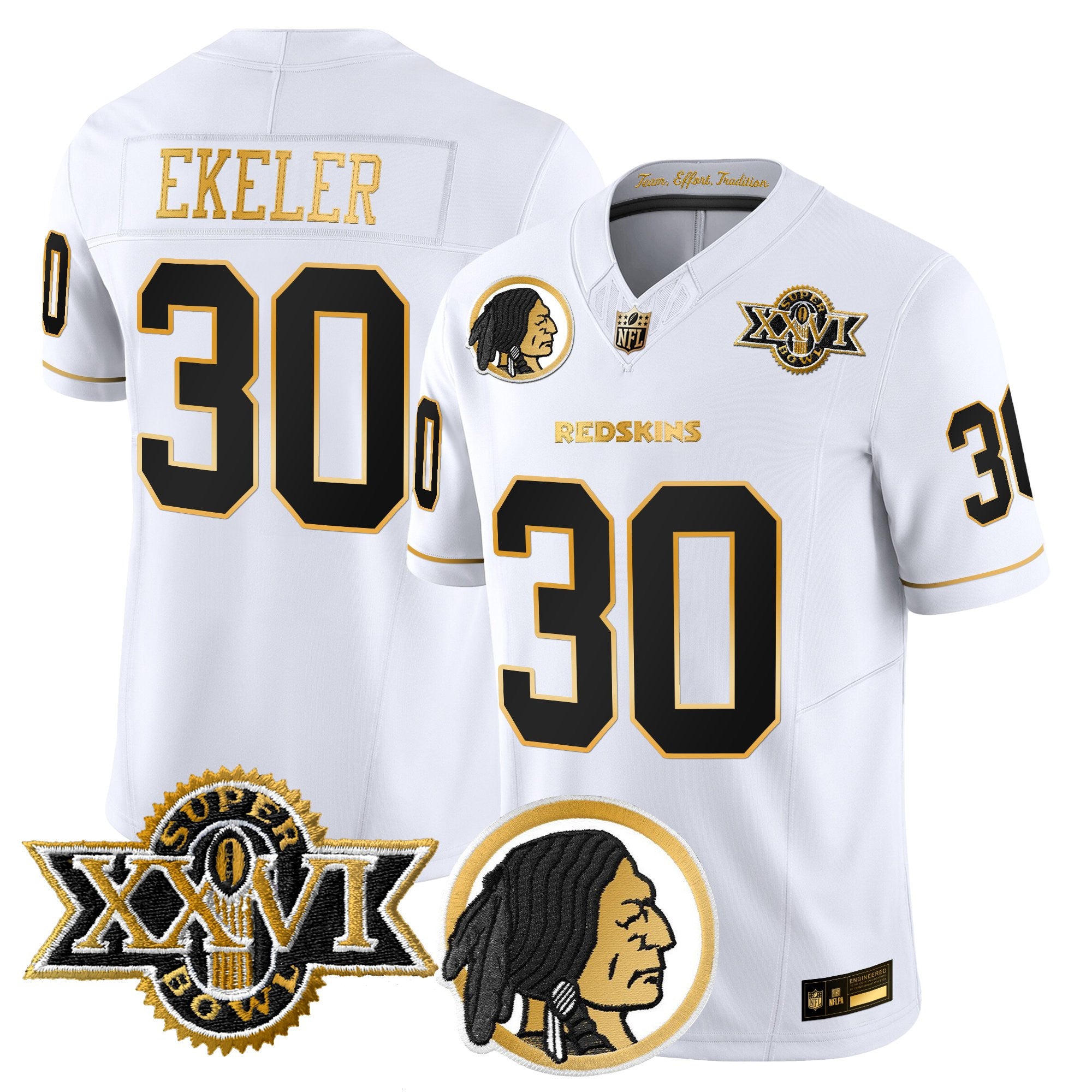 Men's Washington Redskins Throwback 1992 Super Bowl XXVI Patch Gold Vapor Limited Jersey - All Stitched