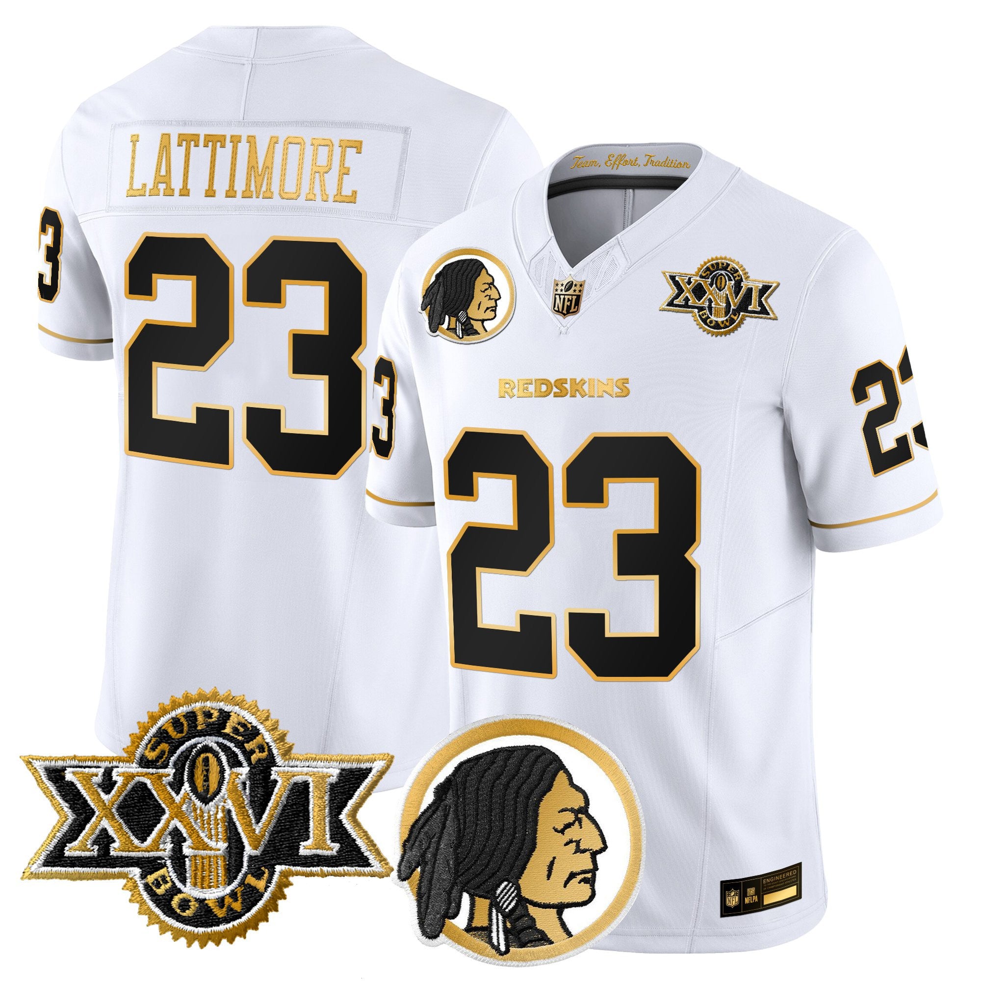 Men's Washington Redskins Throwback 1992 Super Bowl XXVI Patch Gold Vapor Limited Jersey - All Stitched