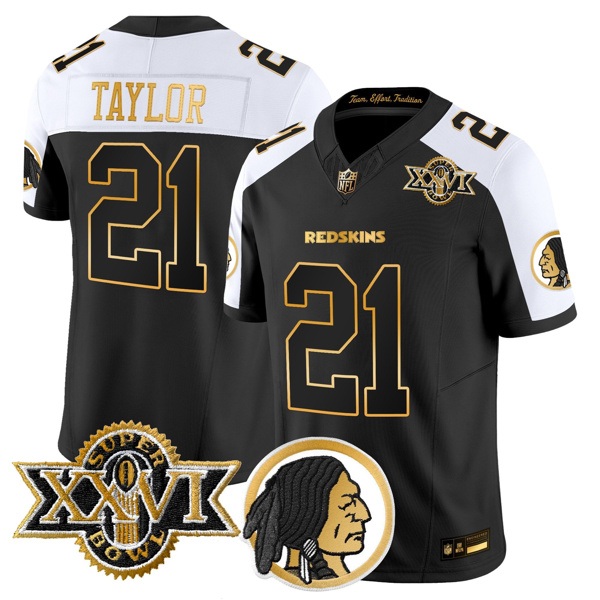 Men's Washington Redskins Throwback 1992 Super Bowl XXVI Patch Gold Vapor Limited Jersey - All Stitched