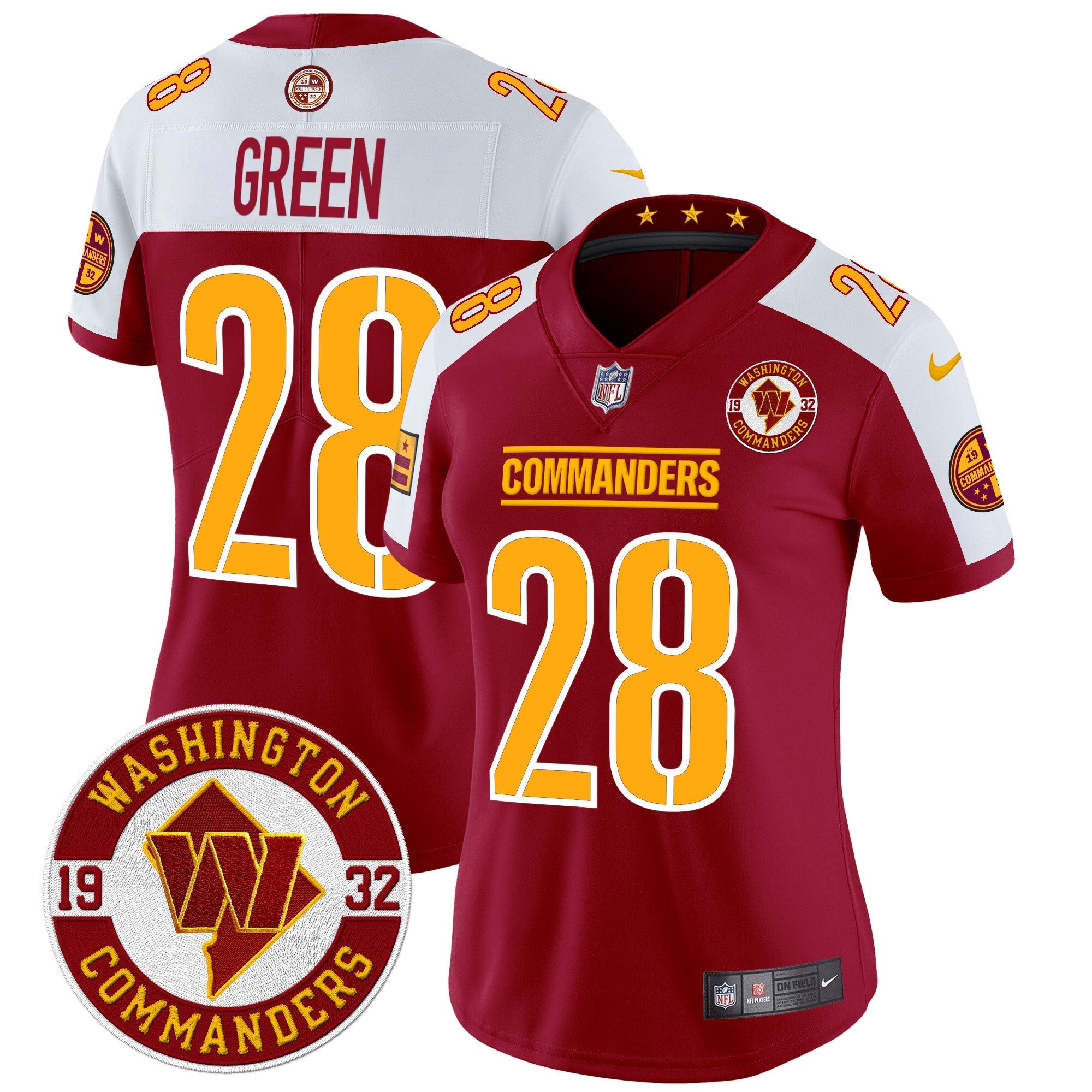 Women's Washington Commanders 2024 Vapor Limited Jersey - Est. 1932 Patch - All Stitched