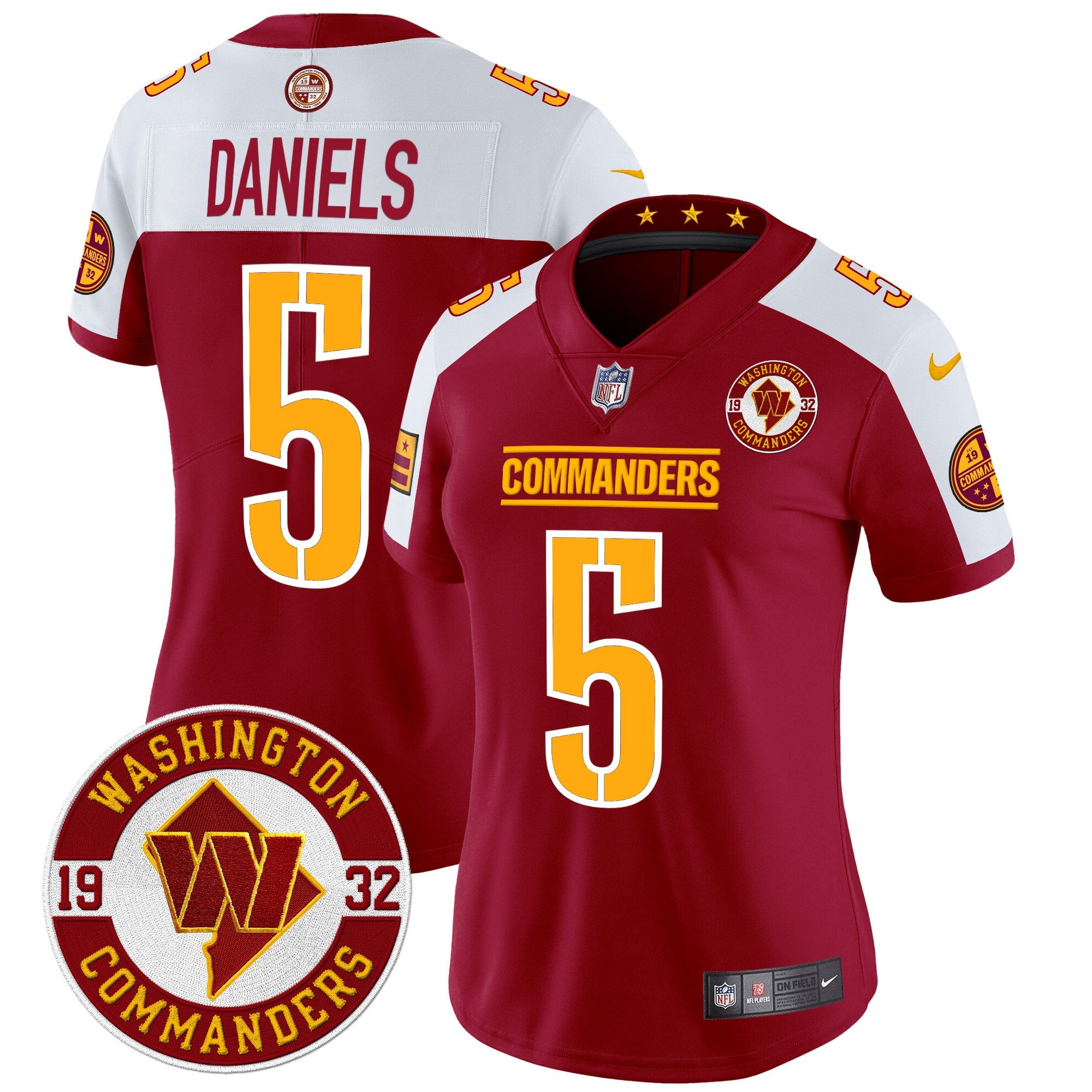 Women's Washington Commanders 2024 Vapor Limited Jersey - Est. 1932 Patch - All Stitched